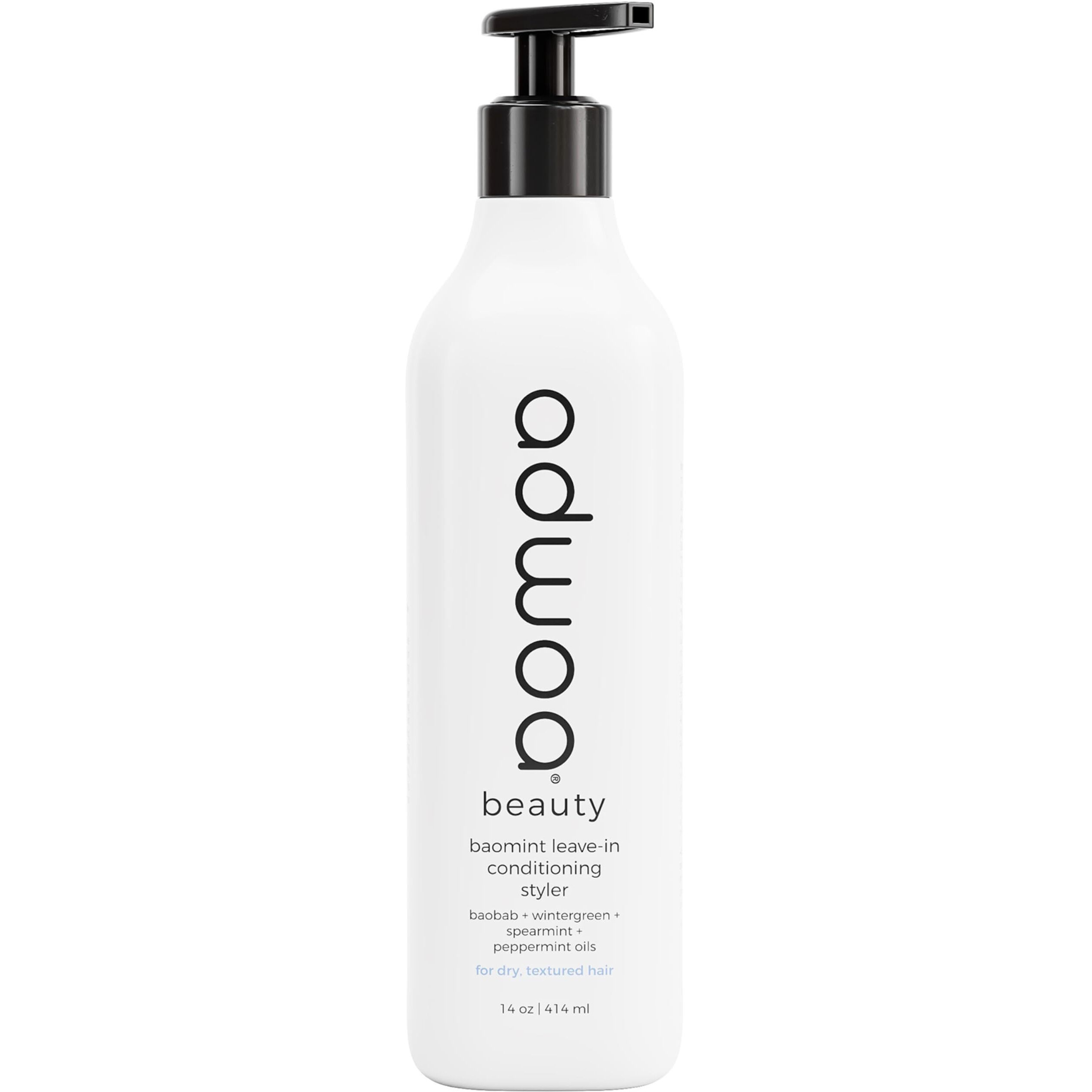Adwoa Beauty Baomint Leave-In Conditioning Styler With Baobab, Wintergreen, Spearmint + Peppermint Oils | Defines Curls, Detangles + Moisturizes For Kinky, Coily, Curly + Wavy Hair - 14 Oz