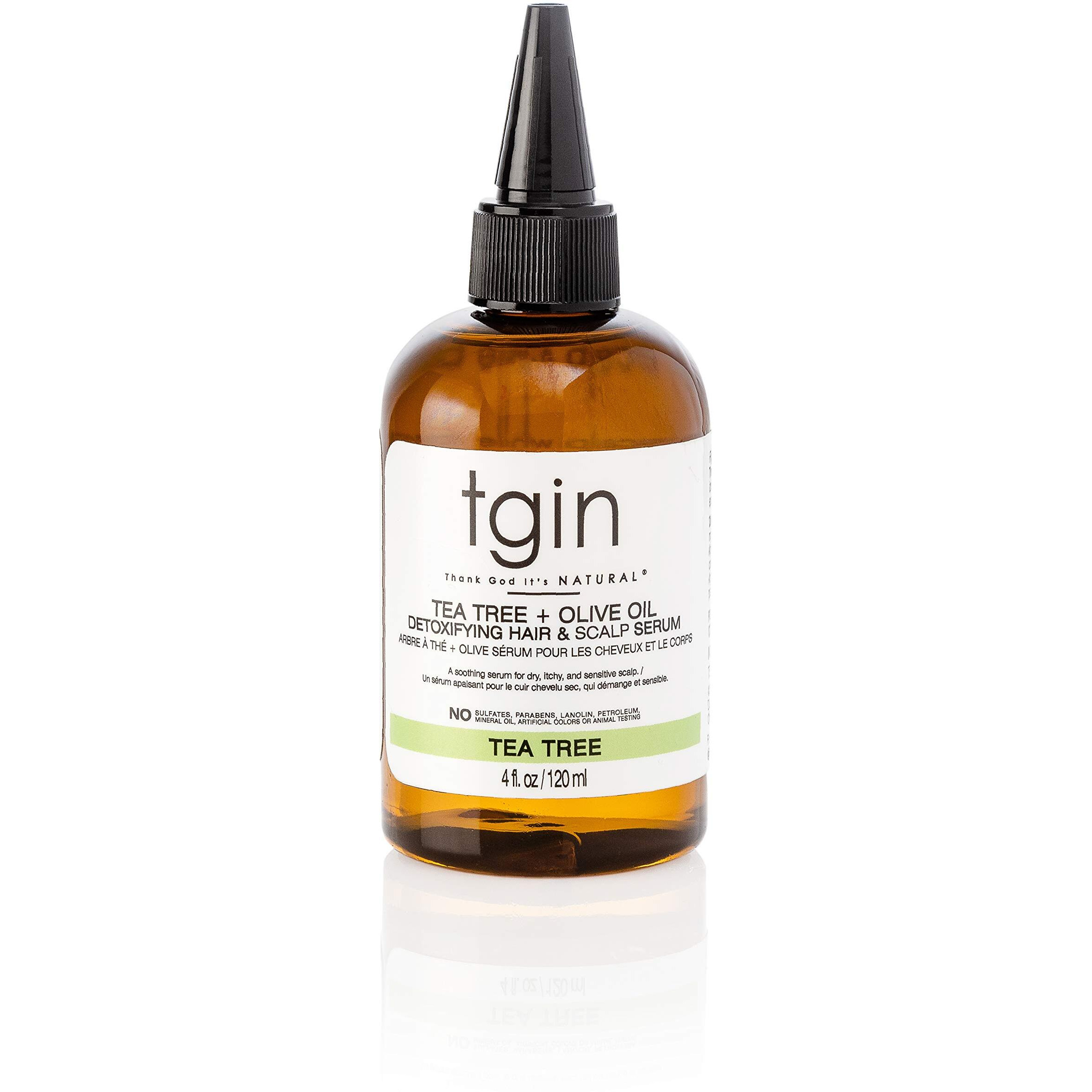 Tgin Tea Tree + Olive Oil Detoxifying Dry Itchy Hair And Scalp Serum - Natural Hair - Scalp Oil - 4 Oz