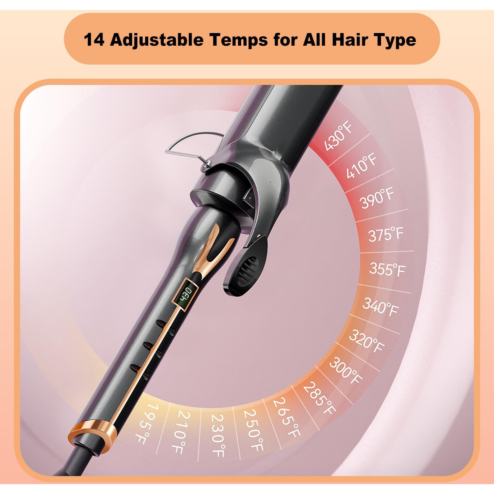 Orynne Curling Iron 2 Inch, Large Barrel Curling Iron For Long Hair, 2 Inch Curling Iron Ceramic Barrel With Argan Oil Infused, 14 Heat Settings