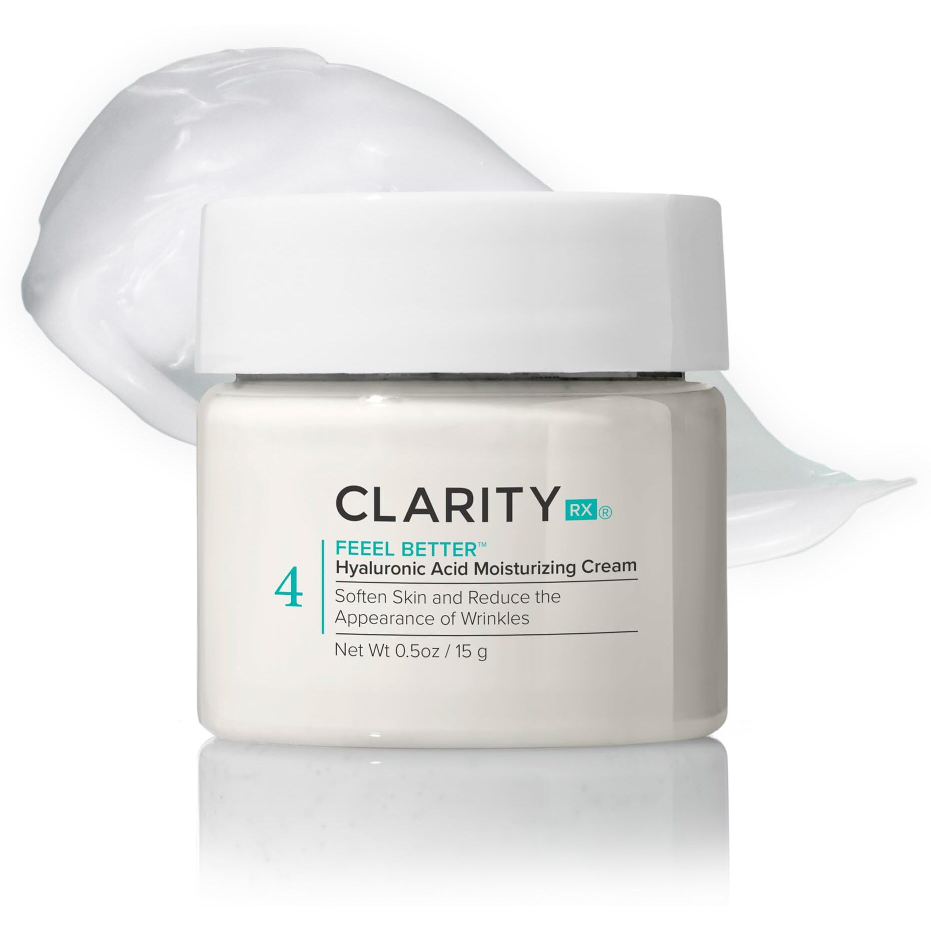 Clarityrx Feel Better Hyaluronic Acid Moisturizing Cream, Natural Plant-Based Face Moisturizer With Jojoba Oil For Dry, Aging Skin (0.5 Oz.)