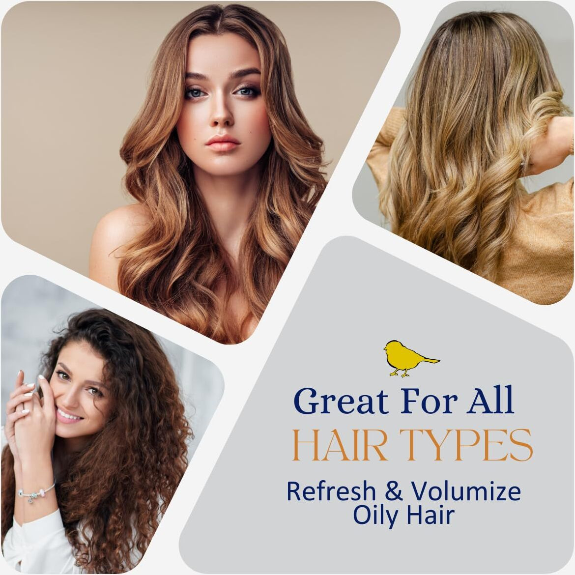 The Yellow Bird Natural Powder Dry Shampoo - Non Aerosol Pump Spray, Healthy, Volumizing Hair Refresh For Women & Men | Organic Ingredients | Lavender Oil Scented | Made In Usa