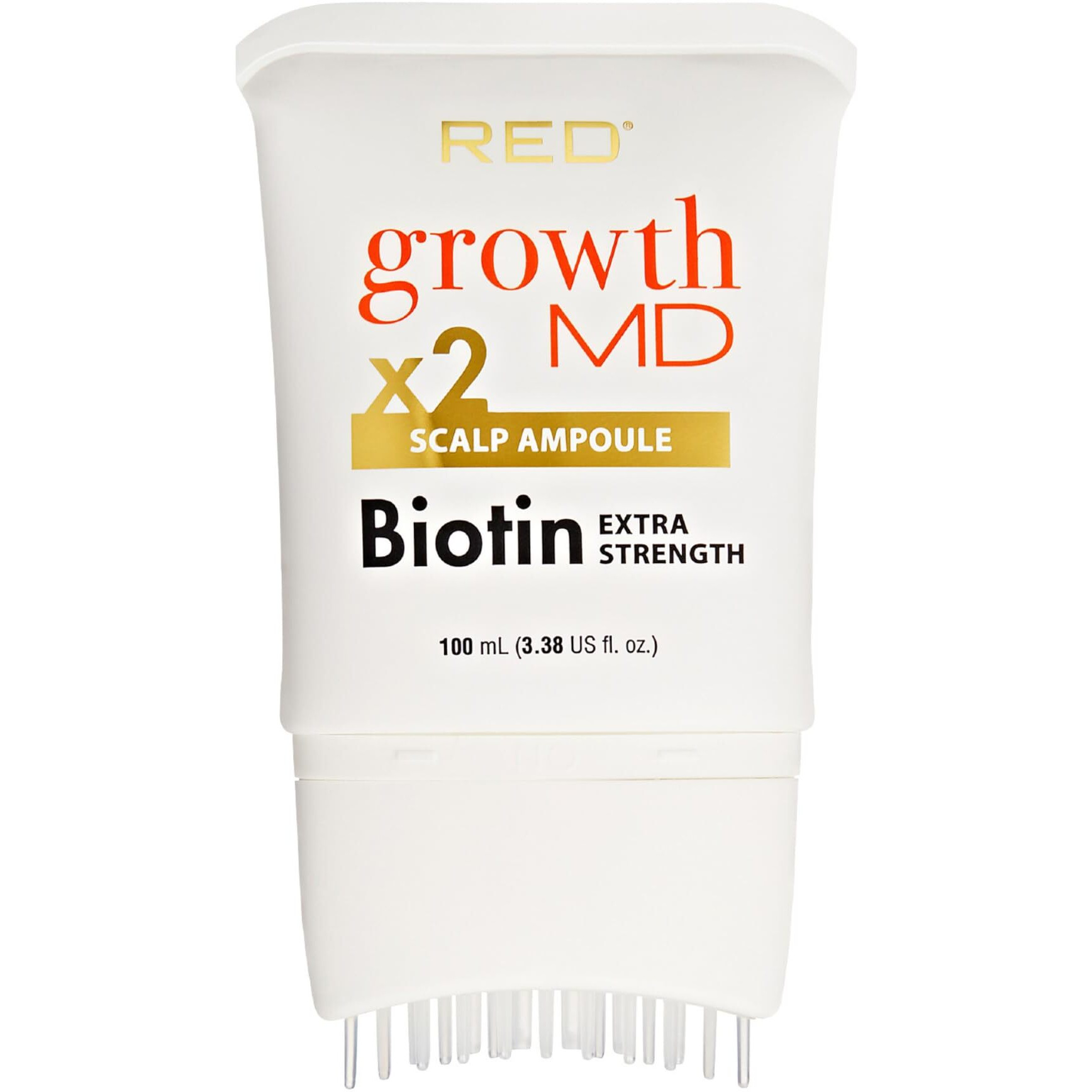 Red By Kiss Growthmd Extra Strength Scalp Ampoule With Biotin, Brush Applicator, Peppermint Oil, Aloe Vera, Hydrates Scalp, Reduces Thinning, Fuller Hair Growth, Cooling & Soothing100Ml