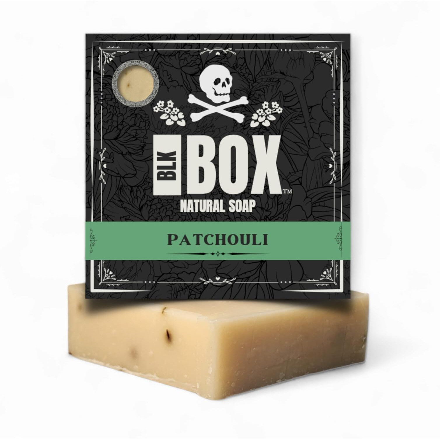 Black Box Usa Made 5Oz Men's Natural Bar Soap Made From Natural Oils - Handmade Cold Process Soap With No Harsh Chemicals Perfect Blend Of Patchouli & Peppermint Leaves (Patchouli)