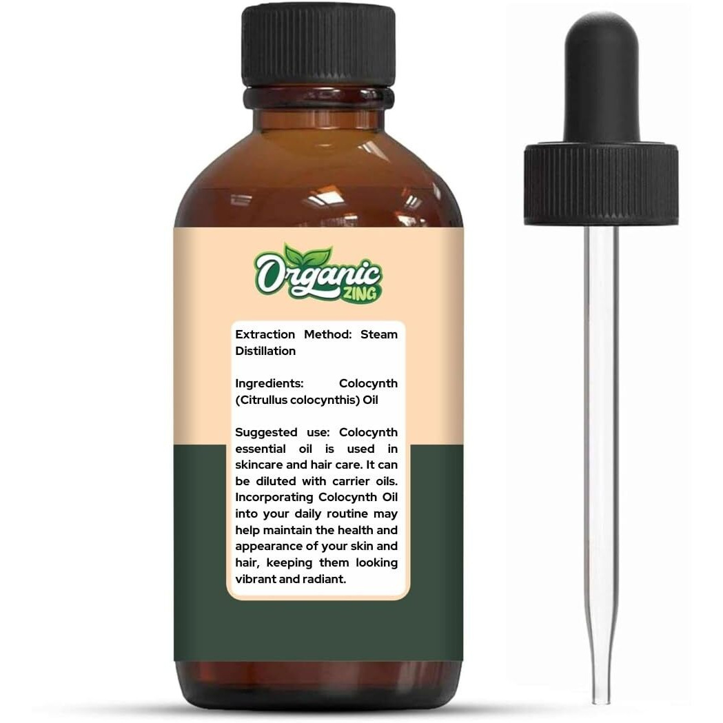 Organic Zing Colocynth (Citrullus Colocynthis) Oil | Pure & Natural Essential Oil For Skincare And Hair Care - 30Ml/1.01Fl Oz