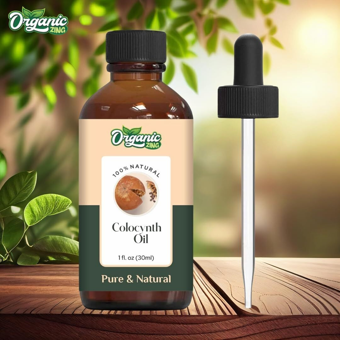 Organic Zing Colocynth (Citrullus Colocynthis) Oil | Pure & Natural Essential Oil For Skincare And Hair Care - 30Ml/1.01Fl Oz