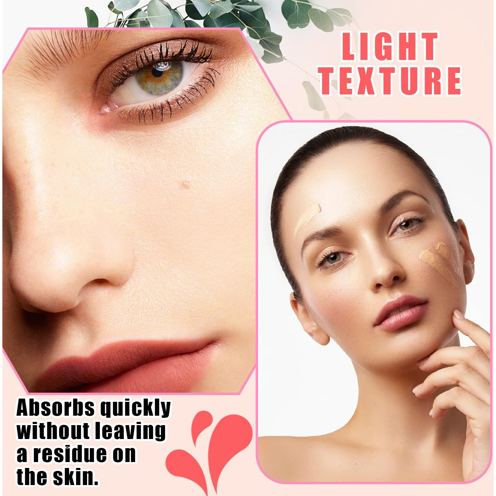 Color Changing With Natural Color Foundation,Brush And Makeup Sponge,Spf 50 Pa+++ Oil Control Full Coverage Liquid Foundation Makeup,Flawless Moisturizing Concealer For All Skin Types