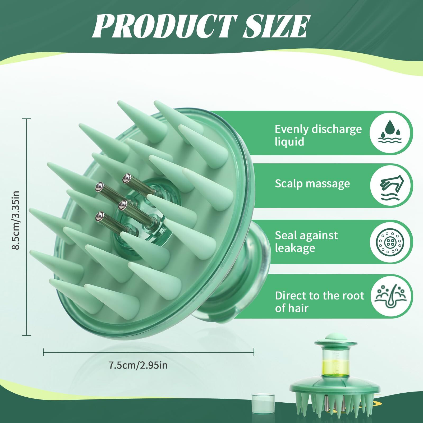 Beautlohas. Scalp Massager Applicator Comb Silicone Hair Oil & Serum Brush For Even Distribution - No Mess, Easy-To-Use Scalp Treatment Tool For All Hair Types