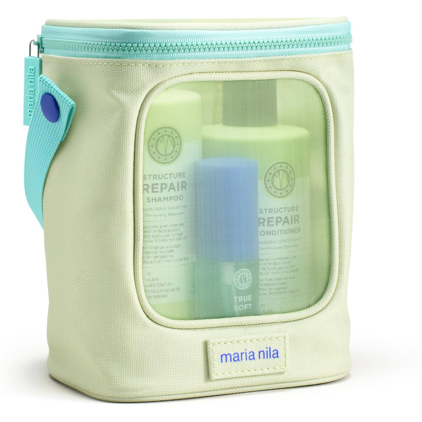 Maria Nila, Structure Repair Beauty Bag, Shampoo/Conditioner/Argan Oil, For Damaged & Chemically Treated Hair, Algae Extract Rebuilds & Moisturizes