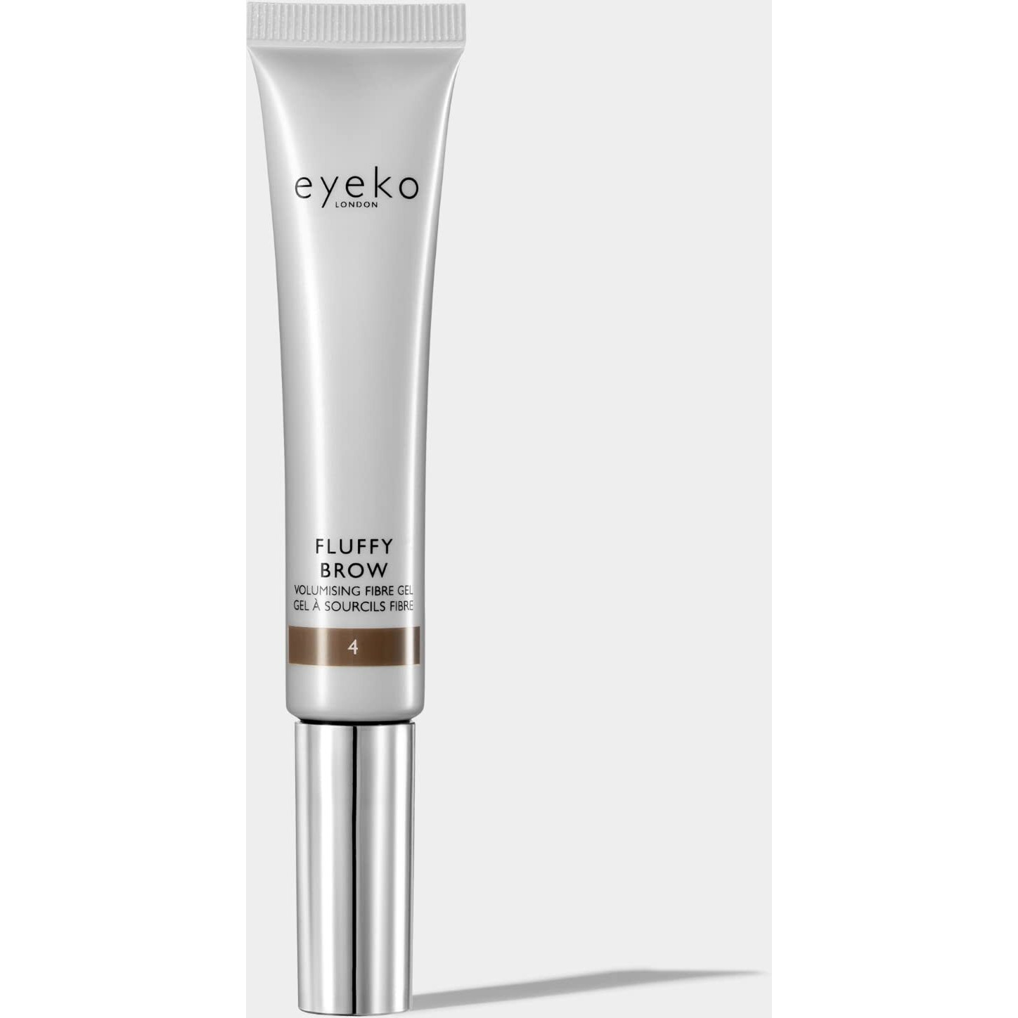 Eyeko Fluffy Brow - Shade 4 Cool Deep Brown - Fiber Enhanced Tinted Brow Gel - Volume & Hold - With Castor Oil And Vitamin E - Vegan 8Ml