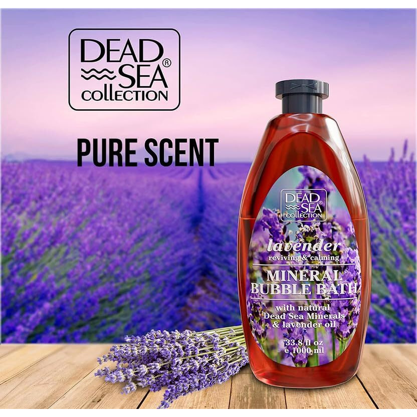 Dead Sea Collection Bubble Bath For Women And Men - With Lavender Oil And Pure Minerals - Nourishing And Moisturizing Skin - 33.8 Fl. Oz