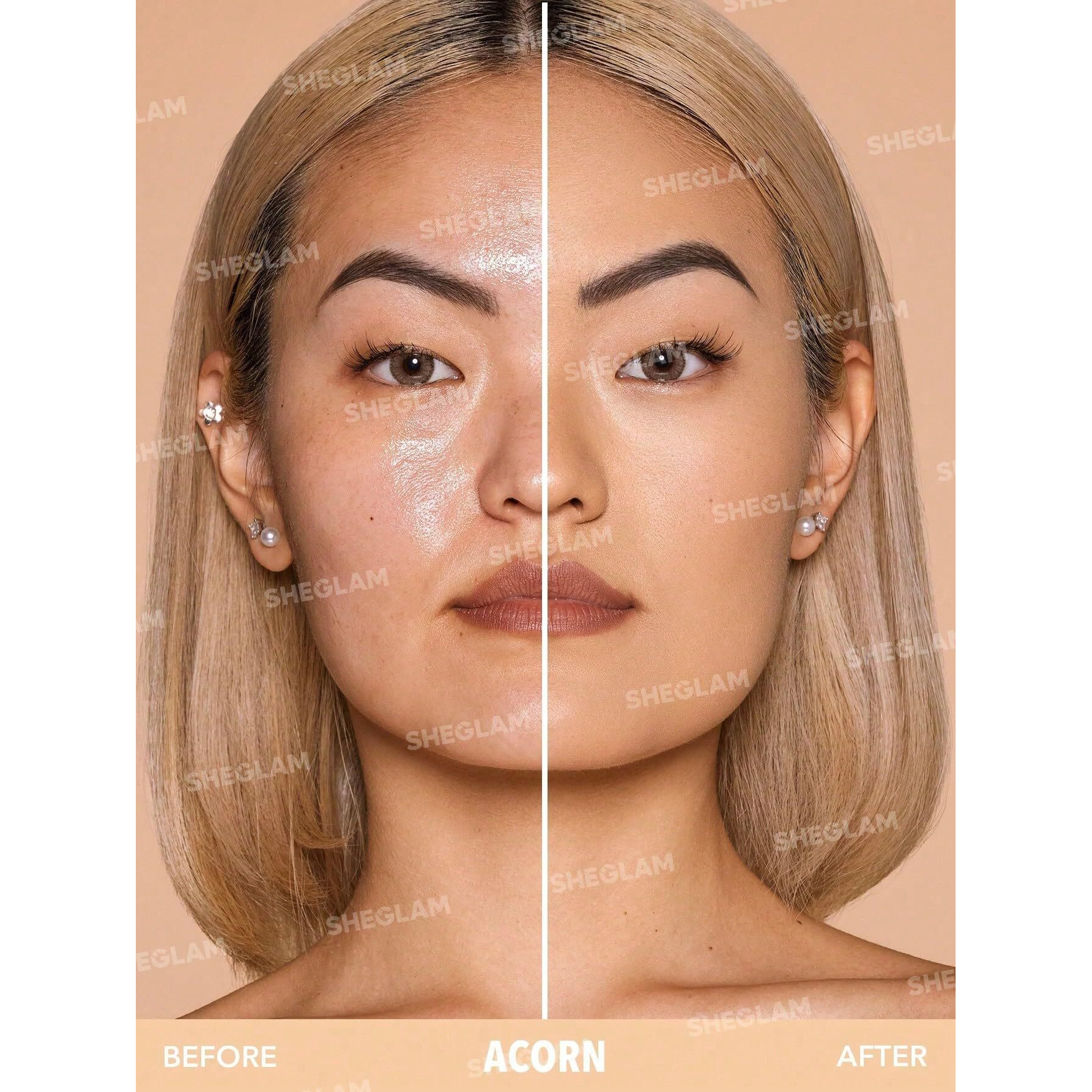 Sheglam Skin-Focus Full Coverage Powder Foundation Oil-Control Lightweight Face Pressed Powder Makeup-Butterscotch