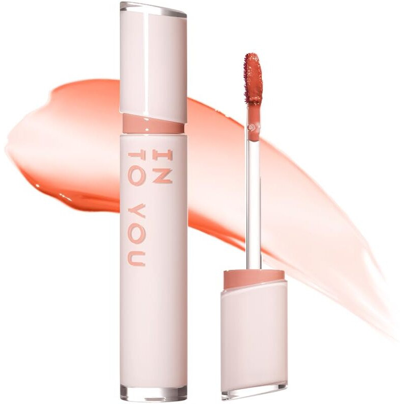 Into You Glow Lip Tint, Plumping Lip Gloss, Nourishing Hydrating Moisturizing Lip Oil, Non-Sticky, Long-Lasting, Waterproof, High Shine Liquid Lipstick, Stay 8 Hour, For Women Makeup, Gw02