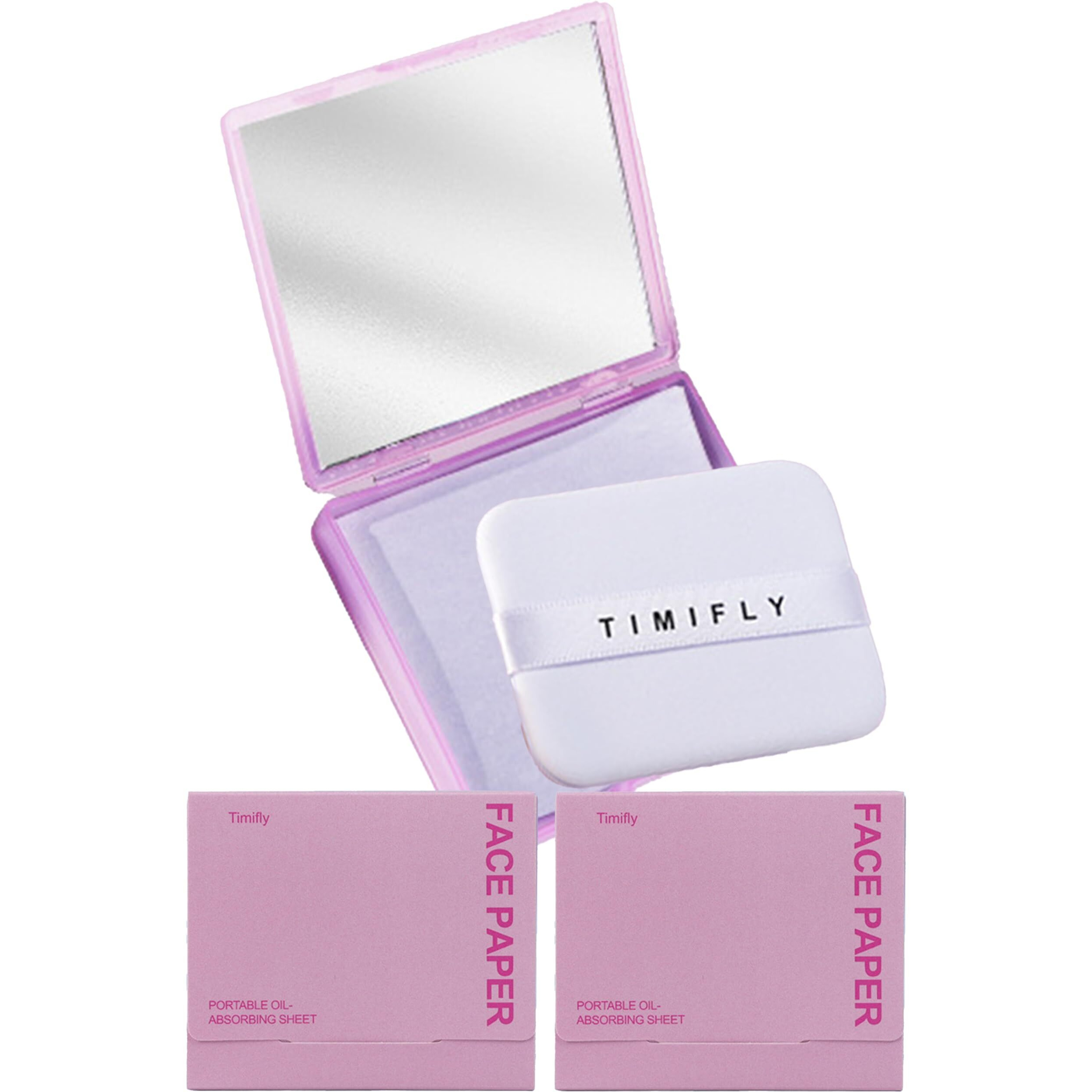 Oil Blotting Paper - 300 Sheets W/Mirror, Puff & Refills, Absorbs Excess Face Oil, Controls Shine, Gentle For Makeup Use
