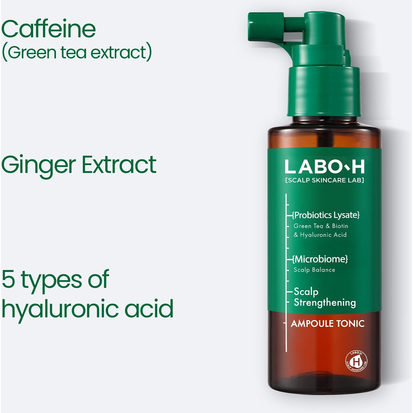 Labo-H Scalp Strengthening Spray For Hair Growth & Anti-Loss | Vegan Tonic Serum, Instant Cooling & Soothing With Rosemary And Peppermint Oil, Sulfate Free, Korean, 3.38 Fl Oz.