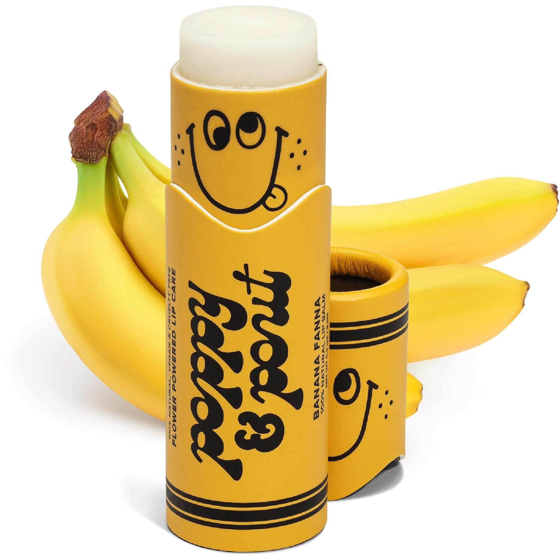 Poppy & Pout Kids Jumbo Lip Balm | All Natural Lip Balms & Moisturizers | Hydrates With Beeswax, Vitamin E, Organic Coconut Oil | Cruelty-Free | Lip Balm In Recyclable Cardboard Tube (Banana Fanna)