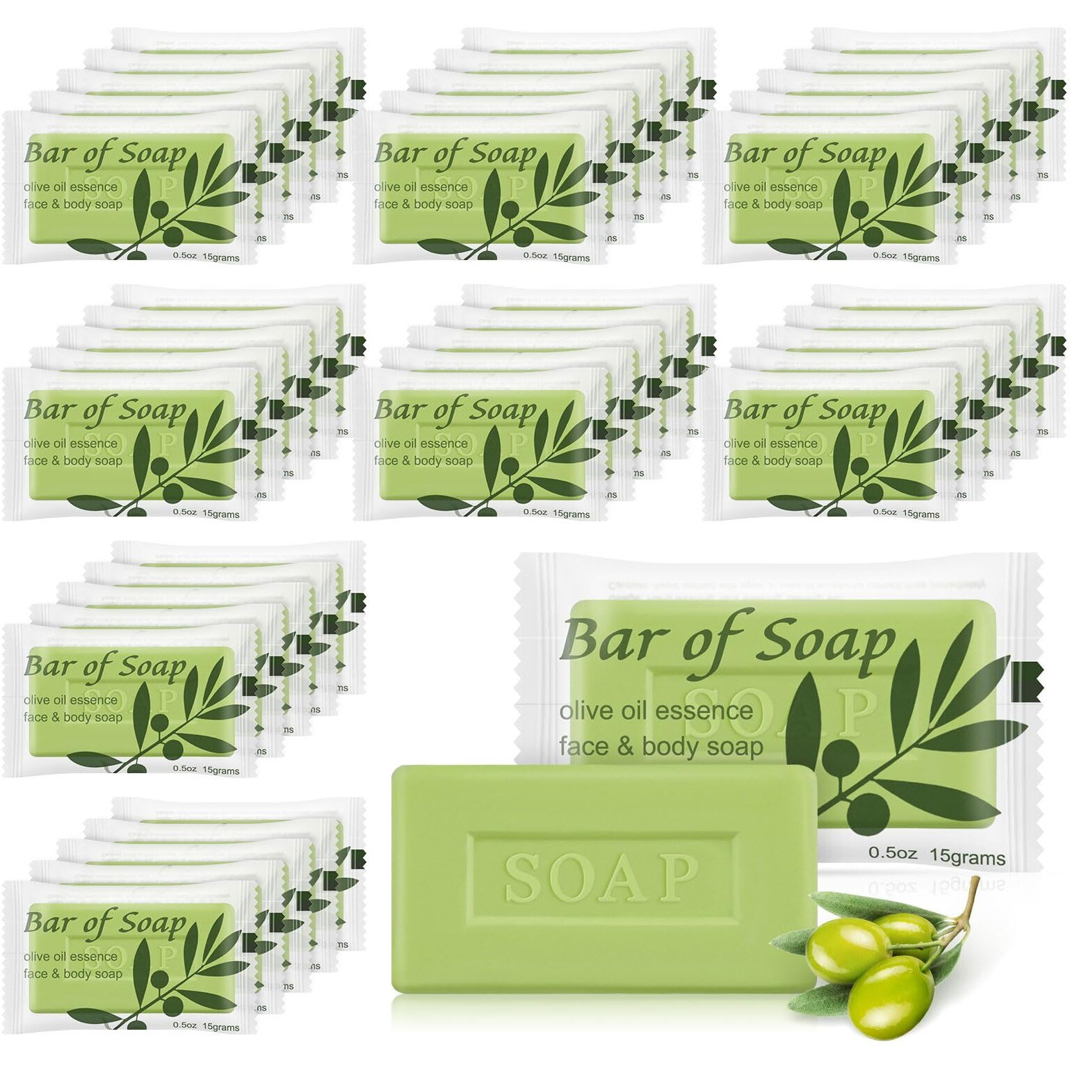 Skourvut Bulk Bar Soap Travel Olive Oil Soap Bars Bulk 0.5 Oz,Guest Soaps Small For Bathroom, Hotel Soap Bars For Hotel Hospitality Homeless (150)