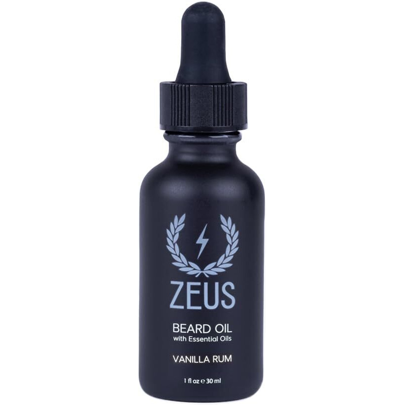 Zeus Natural Beard Oil, Premium Conditioning Beard Oil To Soften Beard & Mustache - Made In Usa (Vanilla Rum) 1 Oz.