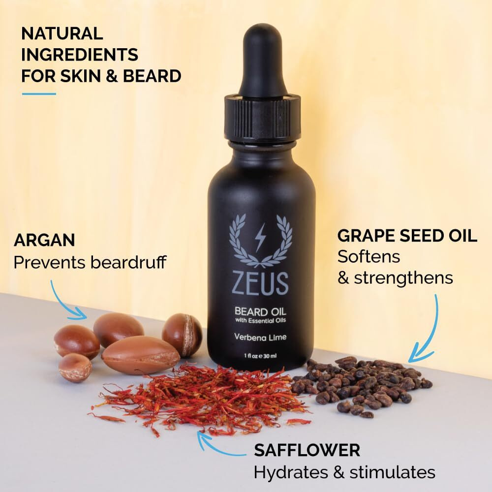 Zeus Natural Beard Oil, Premium Conditioning Beard Oil To Soften Beard & Mustache - Made In Usa (Vanilla Rum) 1 Oz.