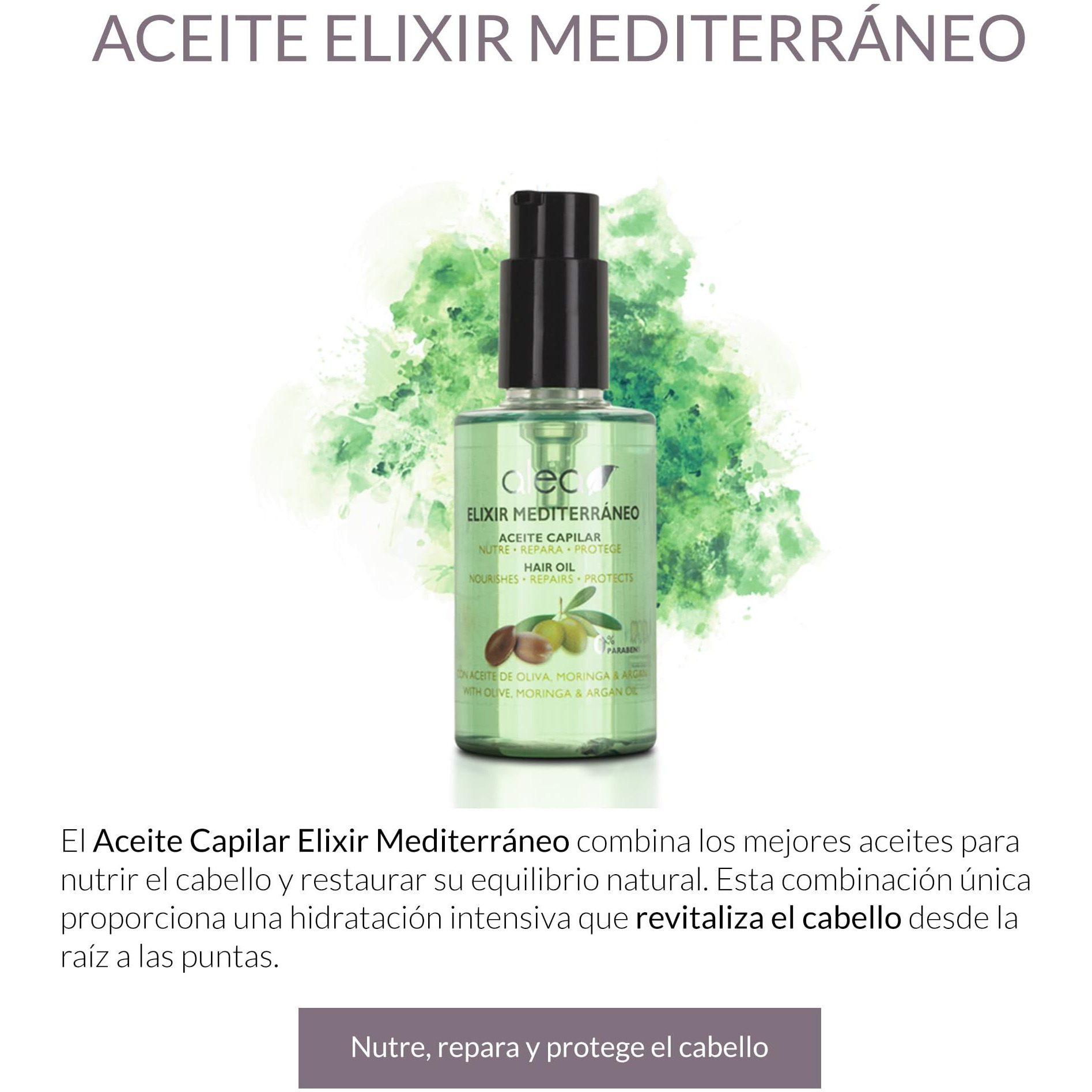 Alea - Hair Oil - Mediterranean Elixir - 130 Ml - Nourishes, Repairs, And Protects Hair - Helps To Reduce The Appearance Of Split Ends And Frizz - Adds Shine To Hair