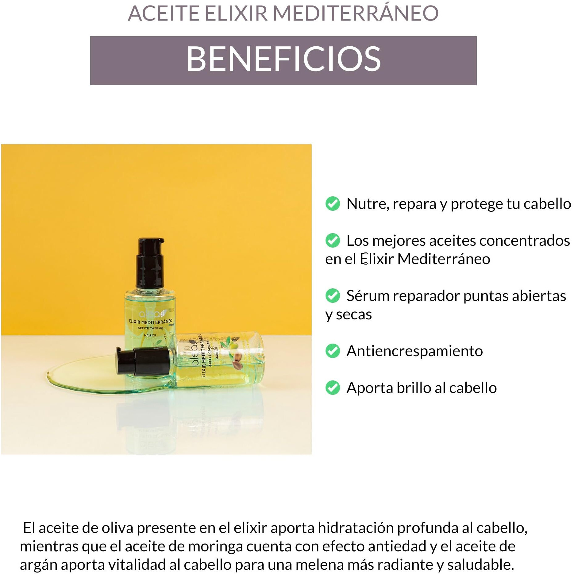 Alea - Hair Oil - Mediterranean Elixir - 130 Ml - Nourishes, Repairs, And Protects Hair - Helps To Reduce The Appearance Of Split Ends And Frizz - Adds Shine To Hair