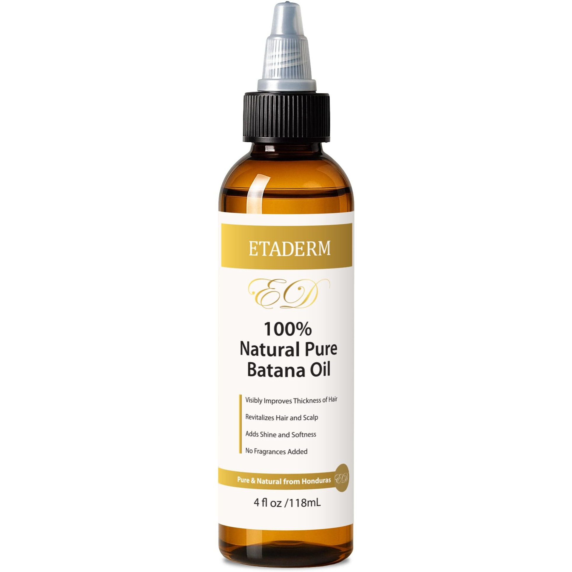 Etaderm Raw Batana Oil For Hair Growth - Natural Hair Growth Oil & Hair Care Solution For Stronger, Thicker Hair - Stimulates Regrowth, Nourishes & Repairs Damage - Miskito & Honduran Hair Formula
