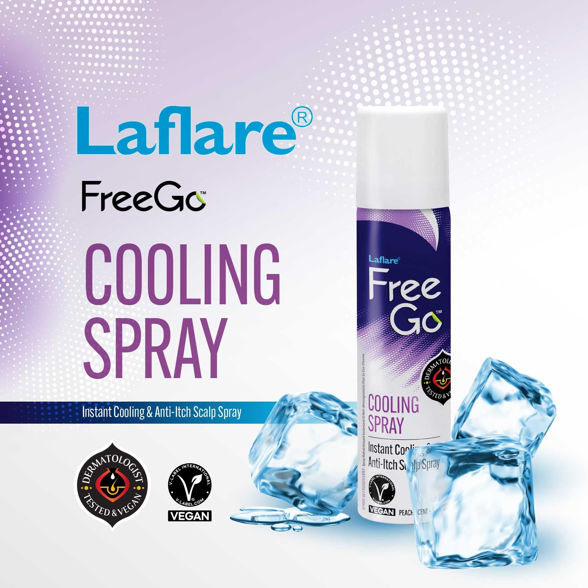 Laflare Cooling Spray For Braiding, Wig & Weaving. Instantly Reduce Temperature & Relief Itchy Scalp And Skin, Vegan(Biotin, Tea Tree, Castor Oil) 80 Ml (Travel Size, 1, Count)