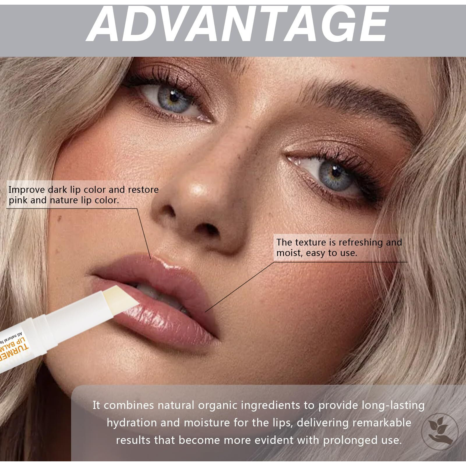 Murend 3Pcs Turmeric Lip Balm For Smokers Dark Lip Treatment With Turmeric Oil, Help Fade Lip, Lip Exfoliator, Long-Lasting Natural Balm Moisturize & Nourish Dry, Cracked, Dull, Reduce Fine Lines Lip