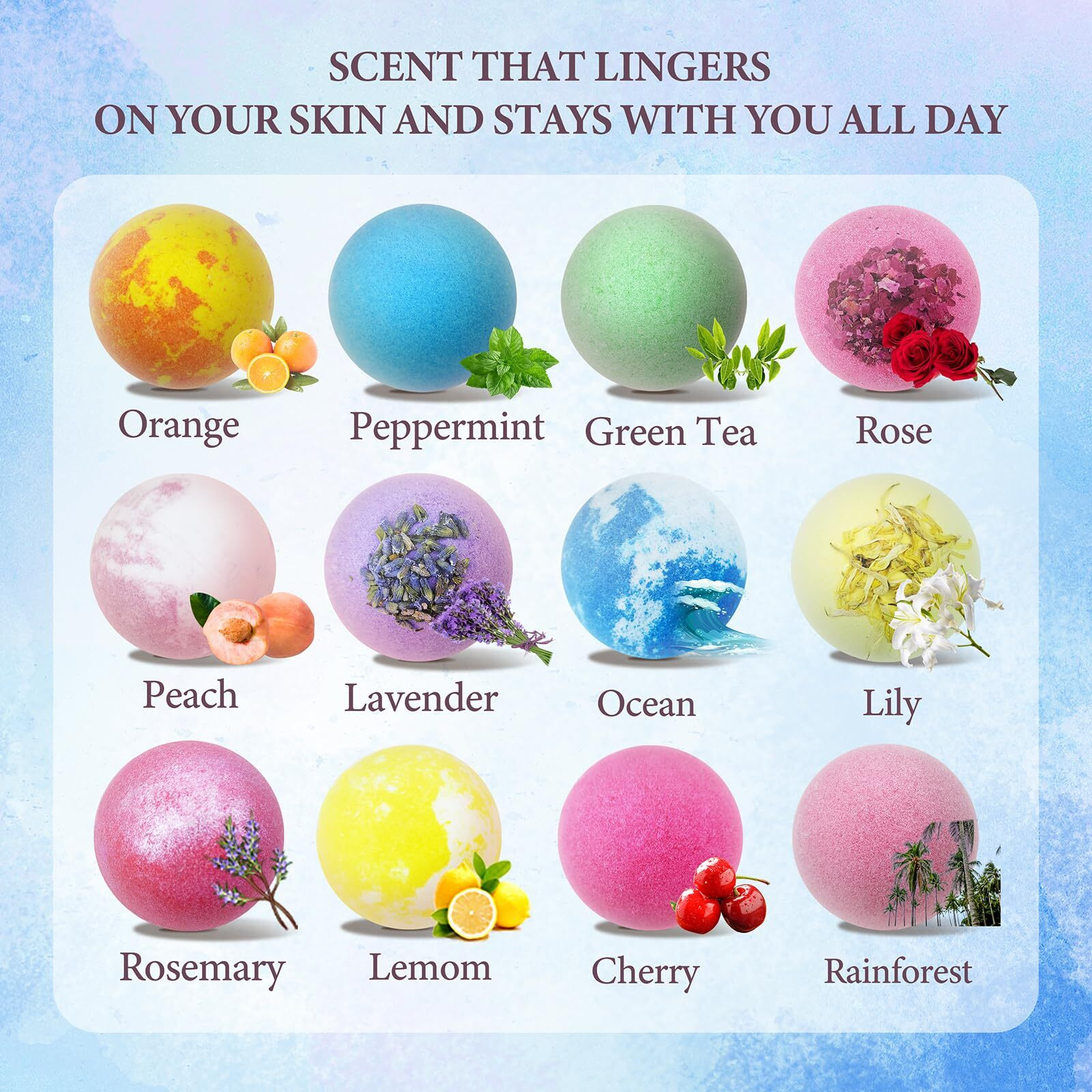 Beautifier Life Dry Skin Moisturizer Bath Bombs Gift Set 12, With Relaxing Scents Made From Essential Oils For Bubble And Spa Bath, Handmade Christmas Gifts For Her/Him, Wife, Girlfriend
