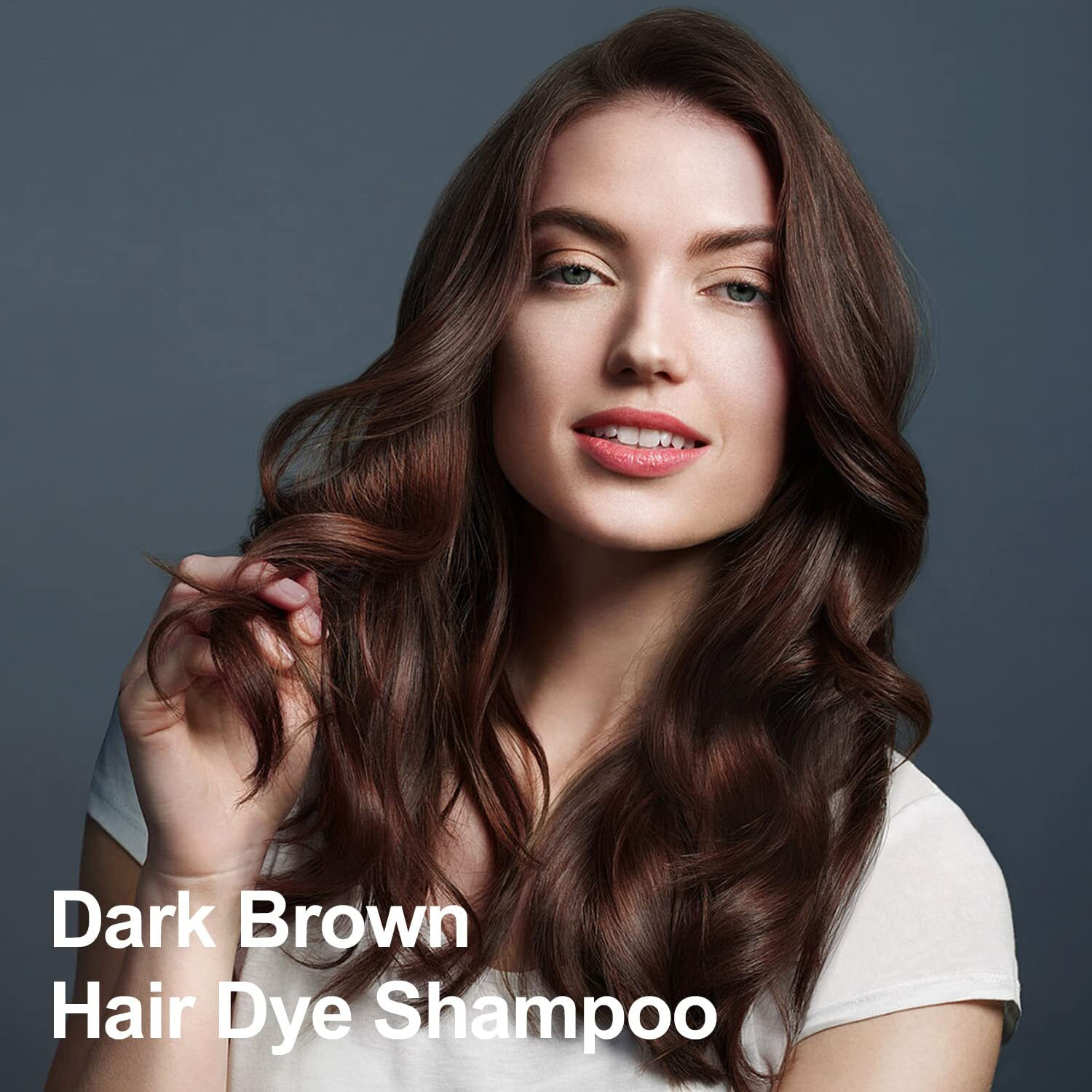 Agthyuve Dark Brown Hair Dye 16.9 Fl Oz, Argan Oil Hair Shampoo, 3 In 1 Dye Shampoo, Easy To Use, Semi-Permanent Hair Color Shampoo (Dark Brown)