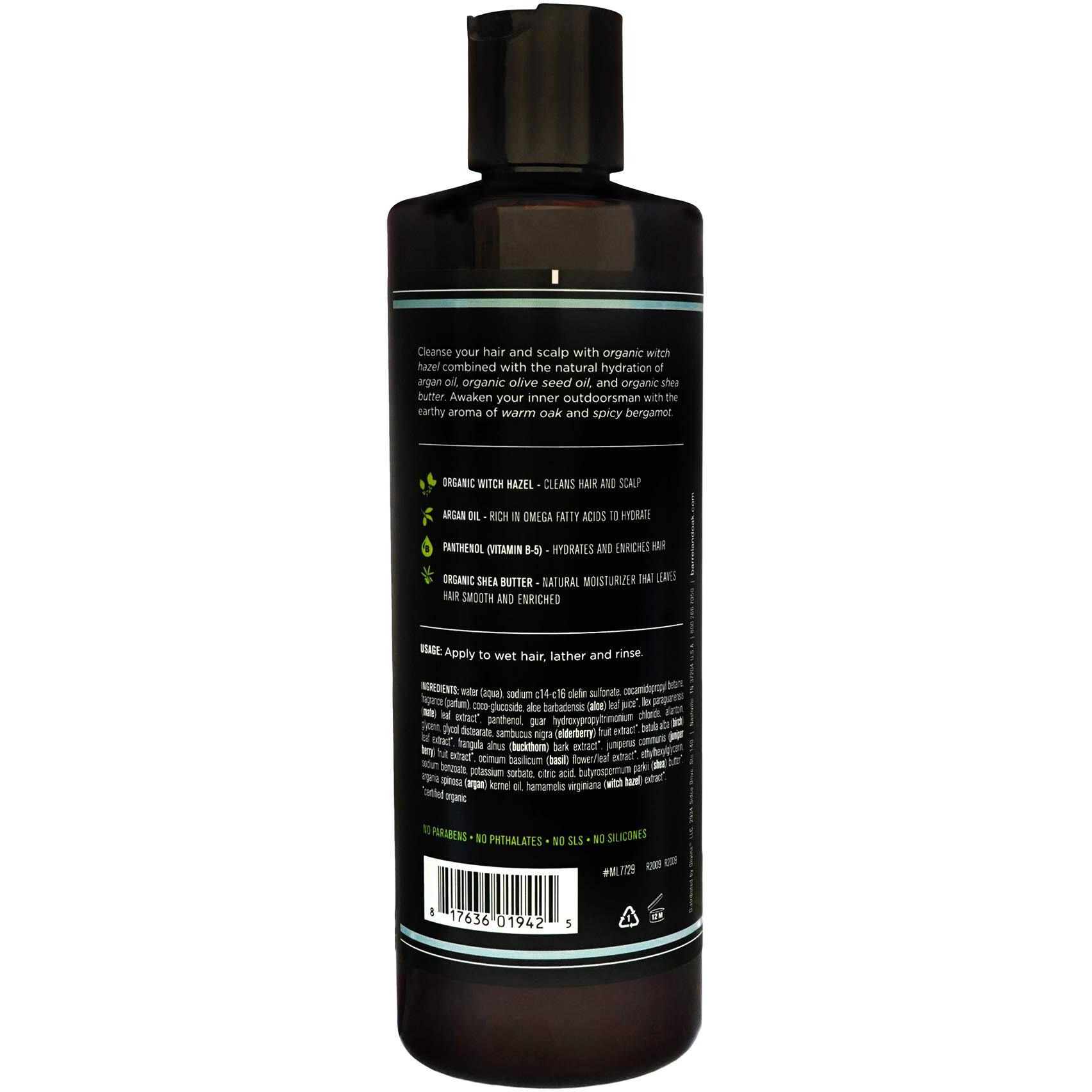 Barrel And Oak - 2-In-1 Shampoo & Conditioner, Men's Shampoo & Conditioner Set, Hair Care For Men, Cleanses Hair & Scalp, Natural Moisturizer, Essential Oil-Based Scent, Vegan (Black Oak, 16 Oz)