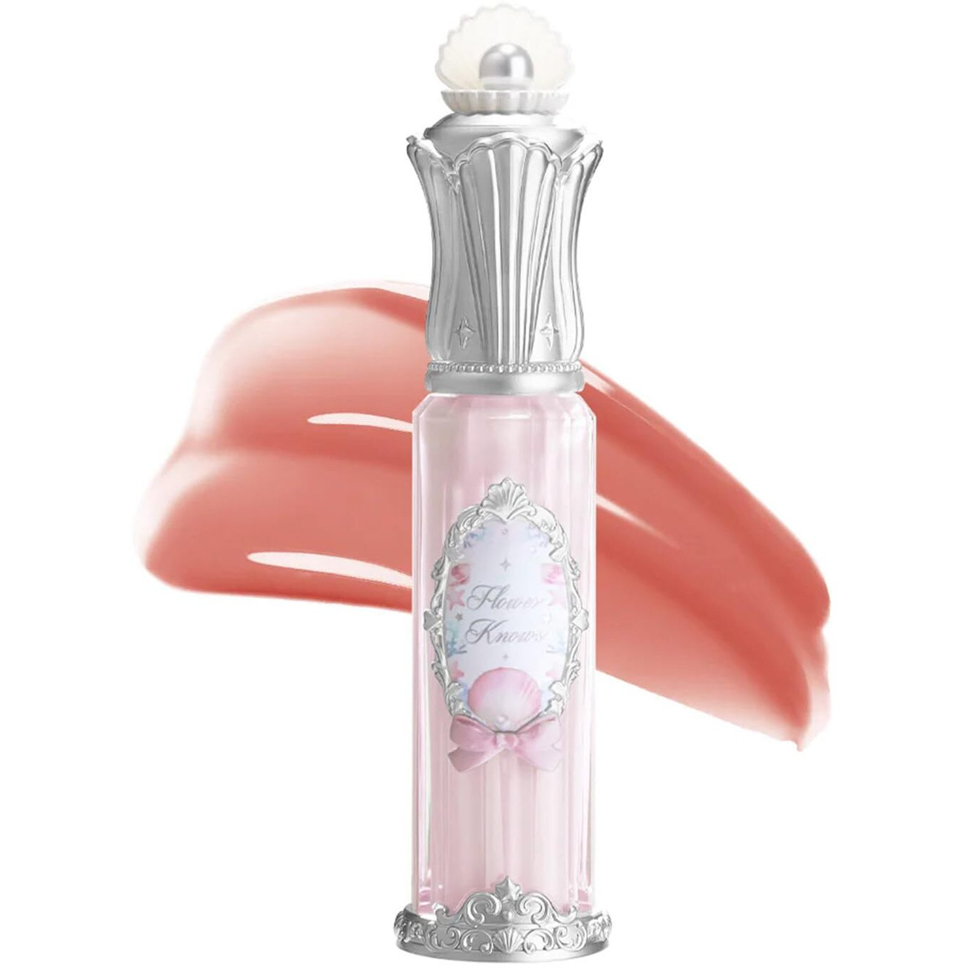 Flower Knows Shell's Jewel Nourishing Shimmer Lip Glaze - Peach Tea,Multidimensional Shimmer,Lip Oil Care & Juicy Shine,All-Day Hydration, Soft & Glistening Lips,0.16 Fl.Oz(P03 Candy Slush)