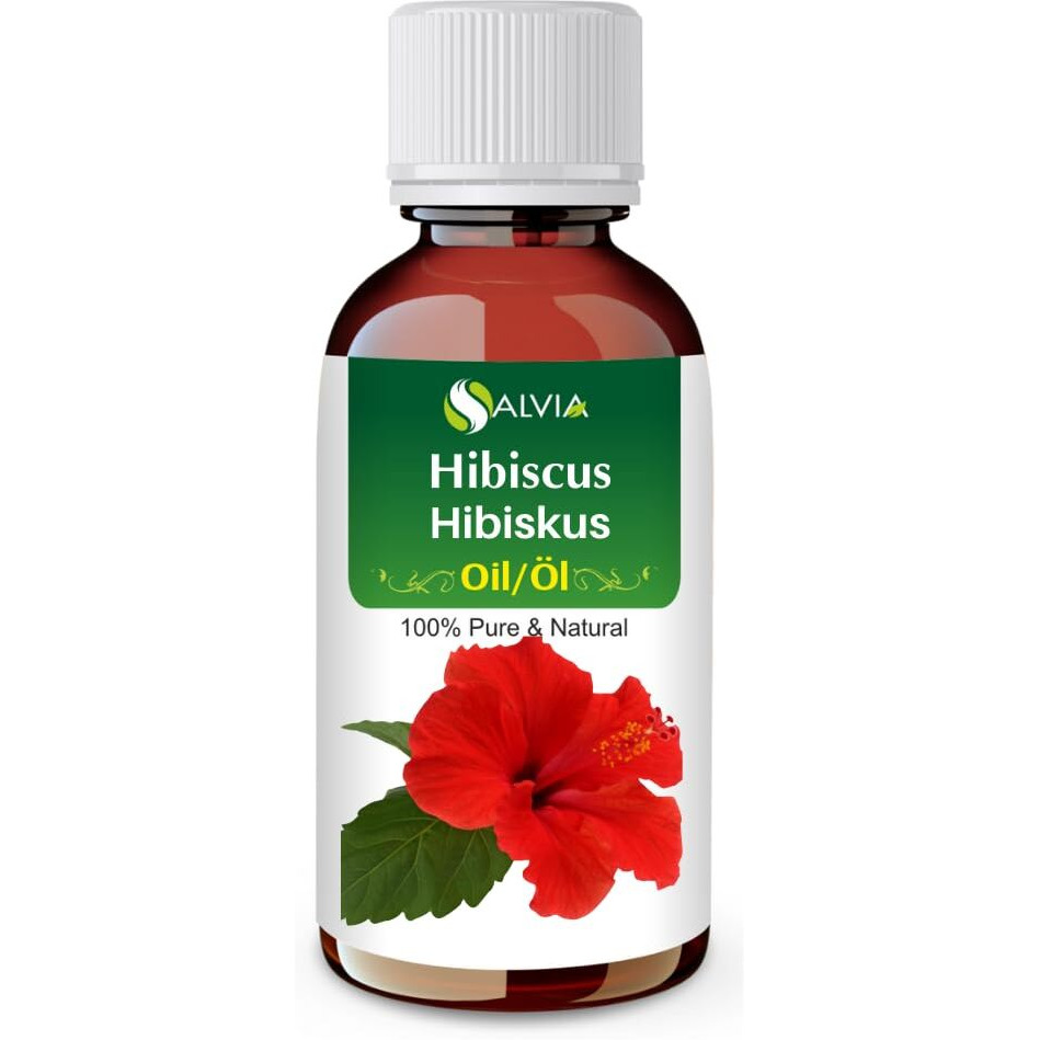 Hibiscus Oil (Hibiscus Sabdariffa L) Therapeutic Essential Oil By Salvia Amber Bottle 100% Natural Uncut Undiluted Pure Cold Pressed Aromatherapy Premium Oil 15Ml