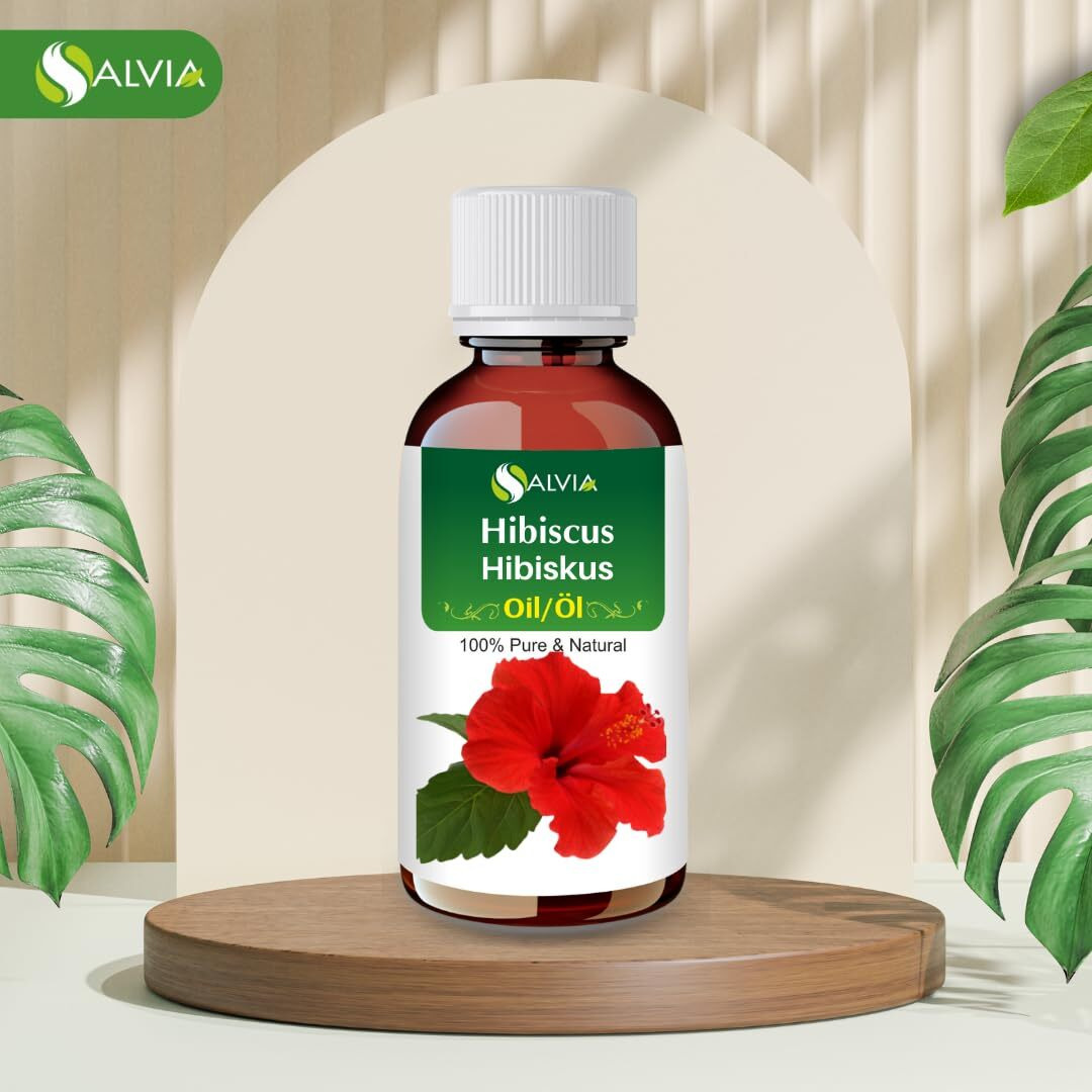 Hibiscus Oil (Hibiscus Sabdariffa L) Therapeutic Essential Oil By Salvia Amber Bottle 100% Natural Uncut Undiluted Pure Cold Pressed Aromatherapy Premium Oil 15Ml