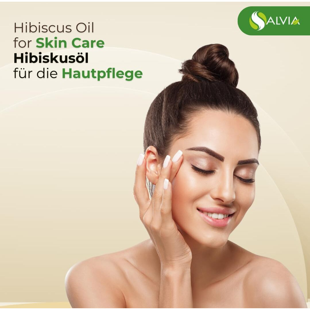 Hibiscus Oil (Hibiscus Sabdariffa L) Therapeutic Essential Oil By Salvia Amber Bottle 100% Natural Uncut Undiluted Pure Cold Pressed Aromatherapy Premium Oil 15Ml
