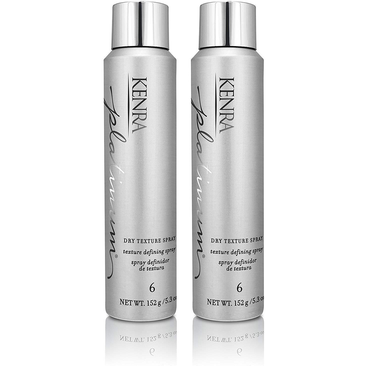 Kenra Platinum Dry Texture Spray 6 | Texture Defining Styler | Increases Texture & Fullness | Absorbs Oils & Impurities | Ultra-Lightweight, Non-Drying Formulation | All Hair Types | 5.3 Oz. (2-Pack)