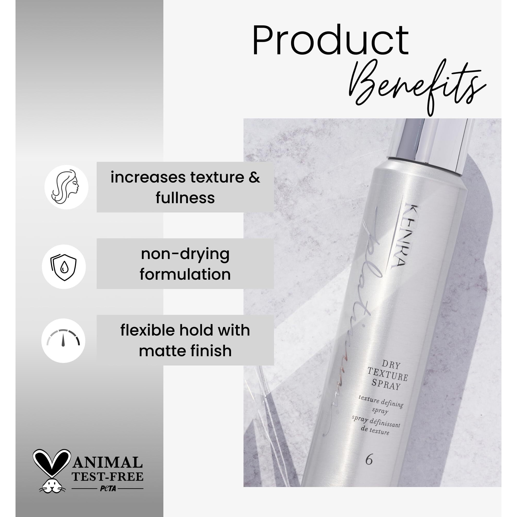 Kenra Platinum Dry Texture Spray 6 | Texture Defining Styler | Increases Texture & Fullness | Absorbs Oils & Impurities | Ultra-Lightweight, Non-Drying Formulation | All Hair Types | 5.3 Oz. (2-Pack)