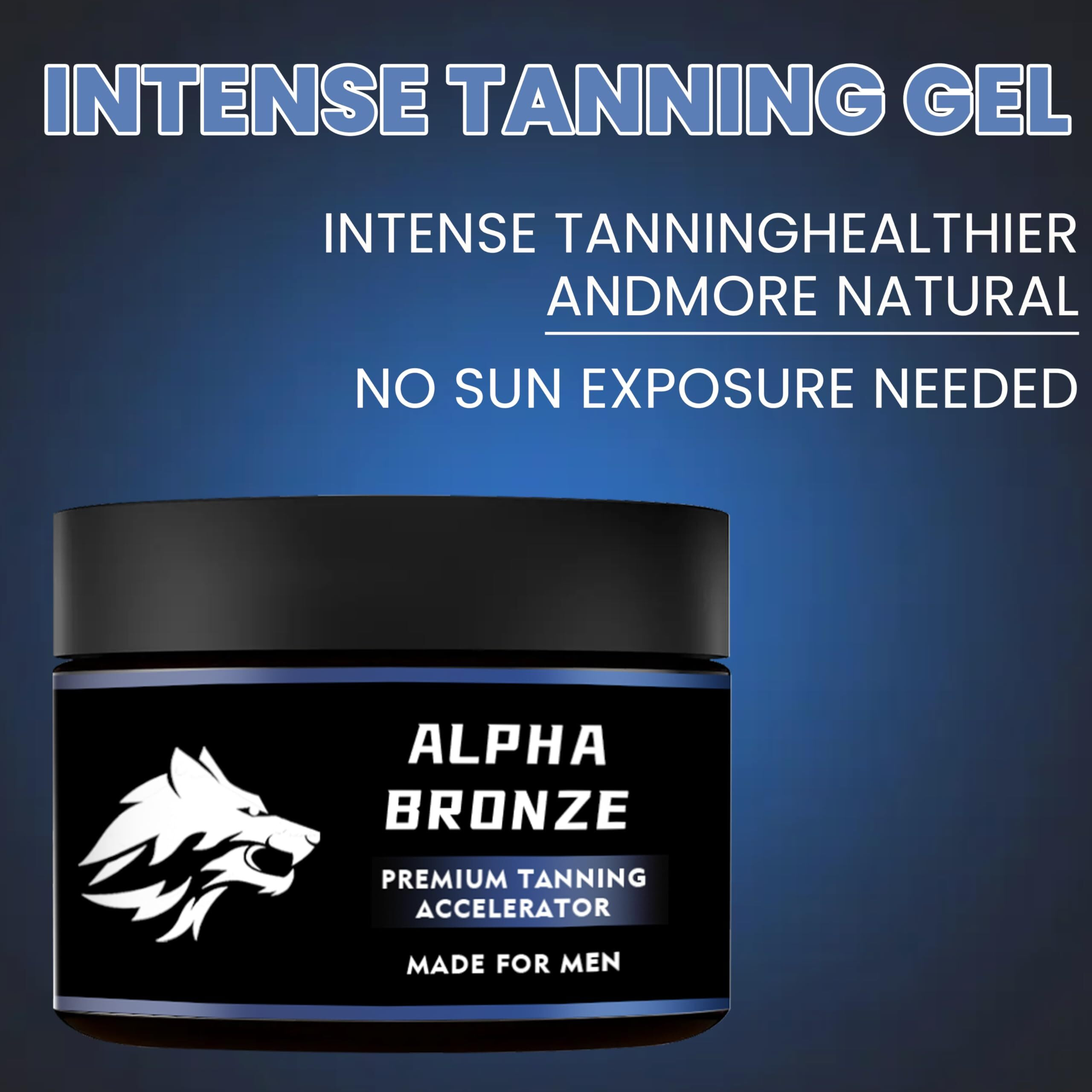 Intense Tanning Gel |Alpha Bronze Tanning Accelerator | Non-Greasy, Waterproof, With Carrot & Coconut Oils | Hydrating, Vitamins A & E | Unisex 3.5 Oz