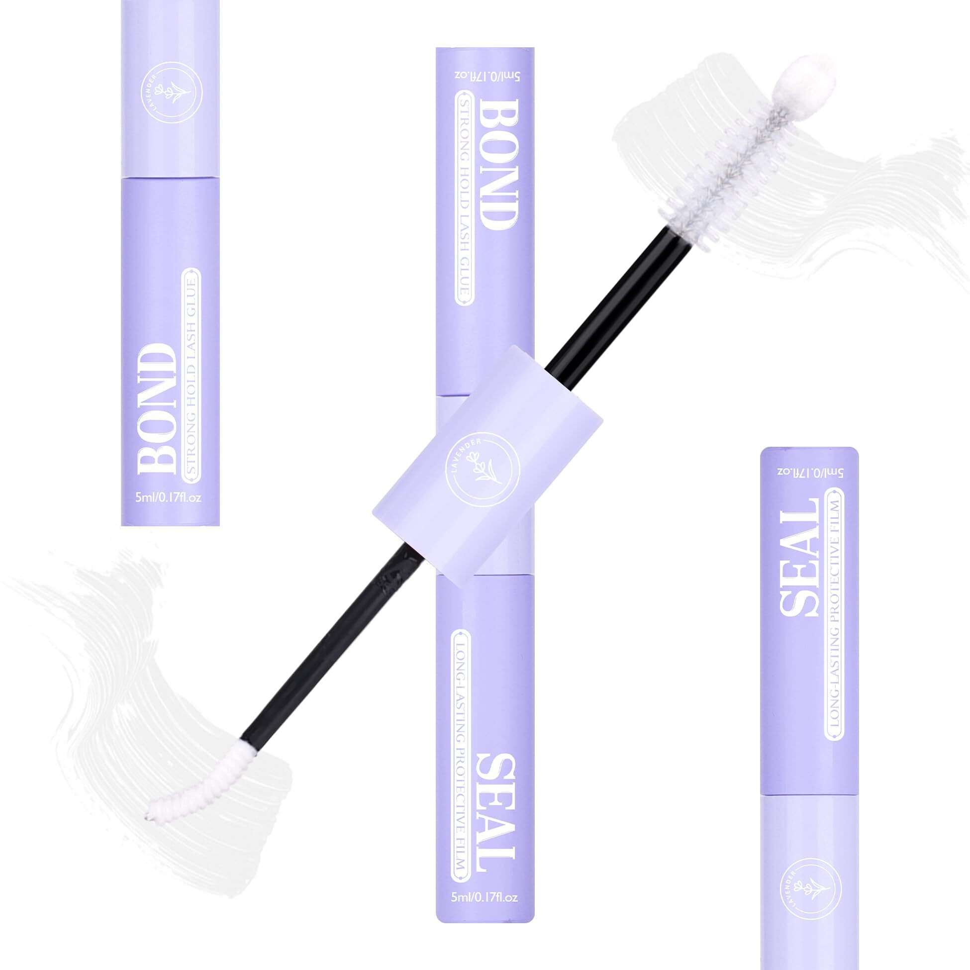 Mavphnee Lash Bond And Seal Clear Eyelash Glue Strong Hold Bond And Lock Waterproof Cluster Lashes Glue Diy Lash Extensions Sensitive Eye Eyelash Adhesive With Lavender Essential Oil