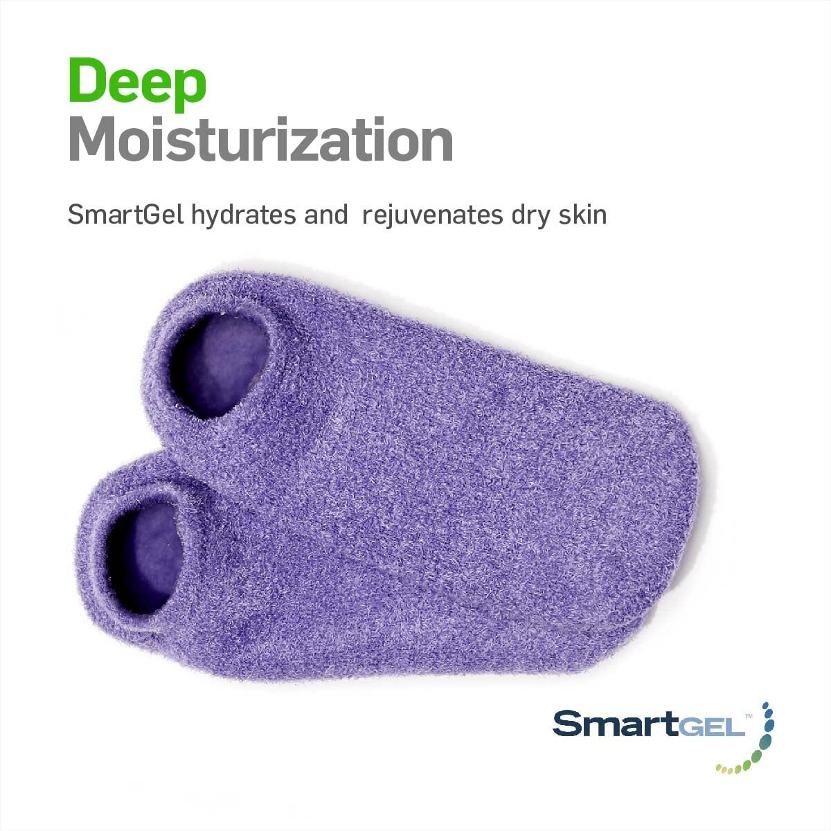 Natracure Moisturizing Gel Socks - (Helps Dry Feet, Cracked Heels, Dry Heels, Rough Calluses, Cuticles, Dead Skin, Use With Your Favorite Lotions, Creams Or Spa Pedicure) - Color Lavender