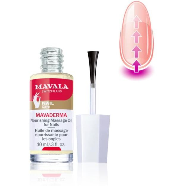Mavala Mavaderma Nourishing Massage Oil For Nails, Nail Care, Nail Hardener, Cuticle Oil Nail Growth, Moisturizing & Healing Treatment For Cracked Nails & Rigid Cuticles (0.3 Ounce)