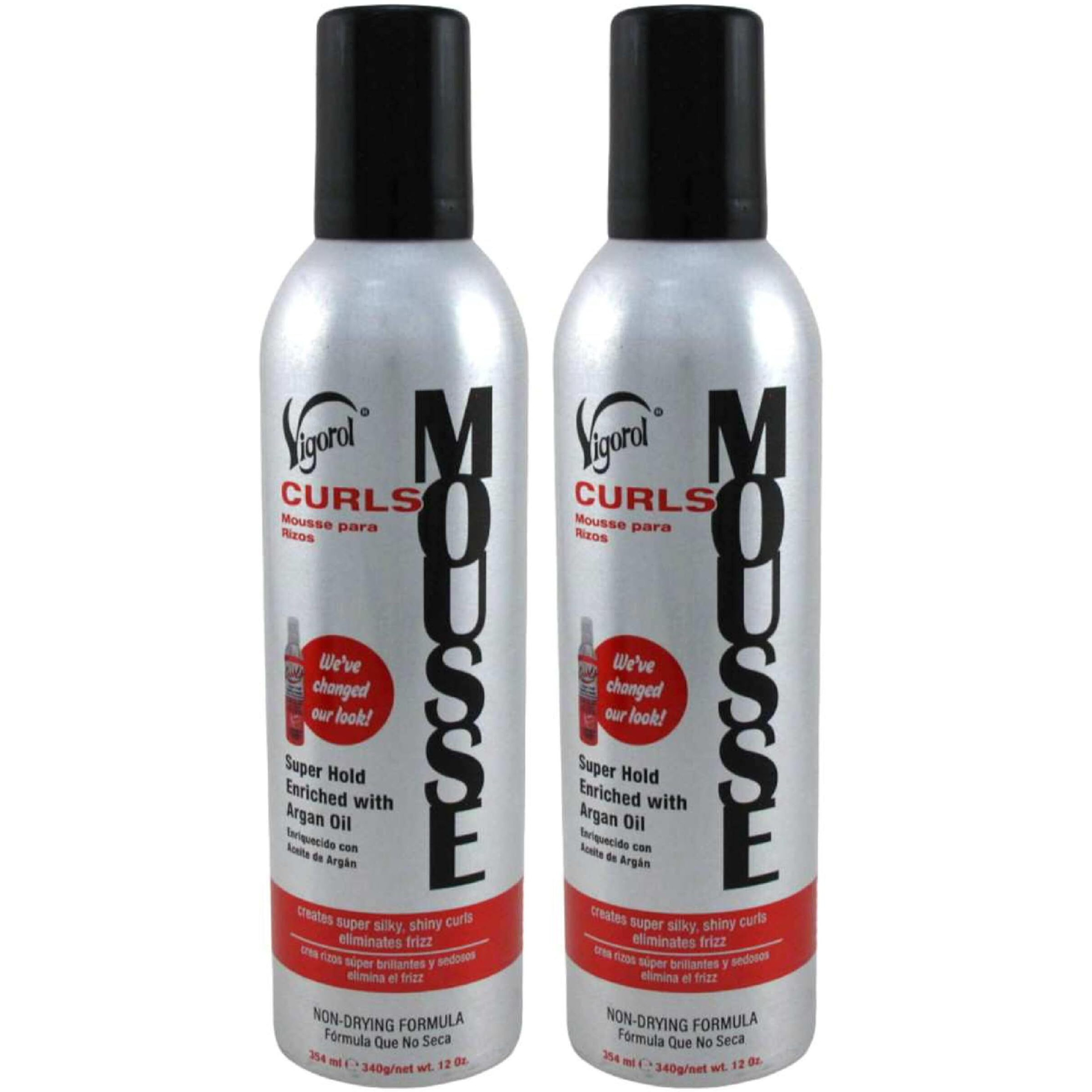 Vigorol Mousse Curl Super Hold With Argan Oil 12 Ounce Alcohol Free (354Ml) (2 Pack)