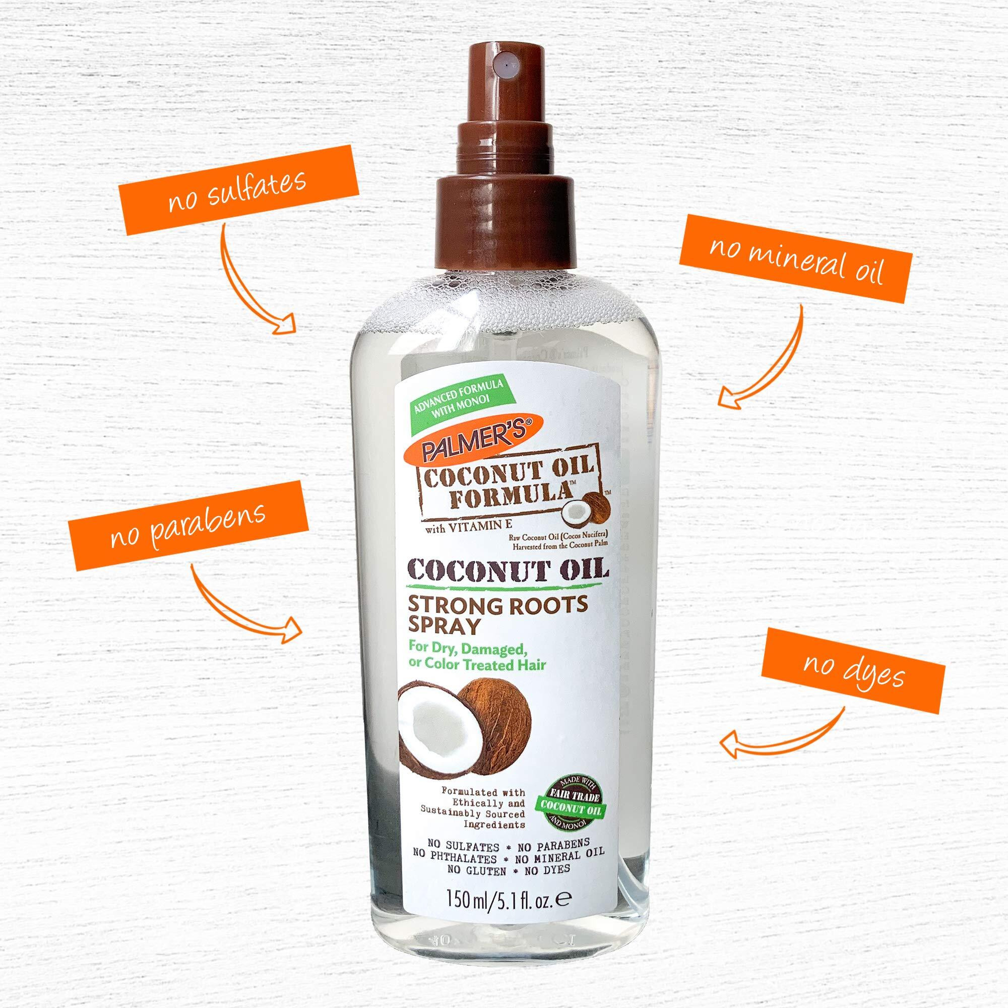 Palmer's Coconut Oil Formula Strong Roots Spray, 5.1 Fl Oz (Pack Of 2) Refreshing Coconut Hair Oil For Strengthening Roots & Soothing Dry Itchy Scalp