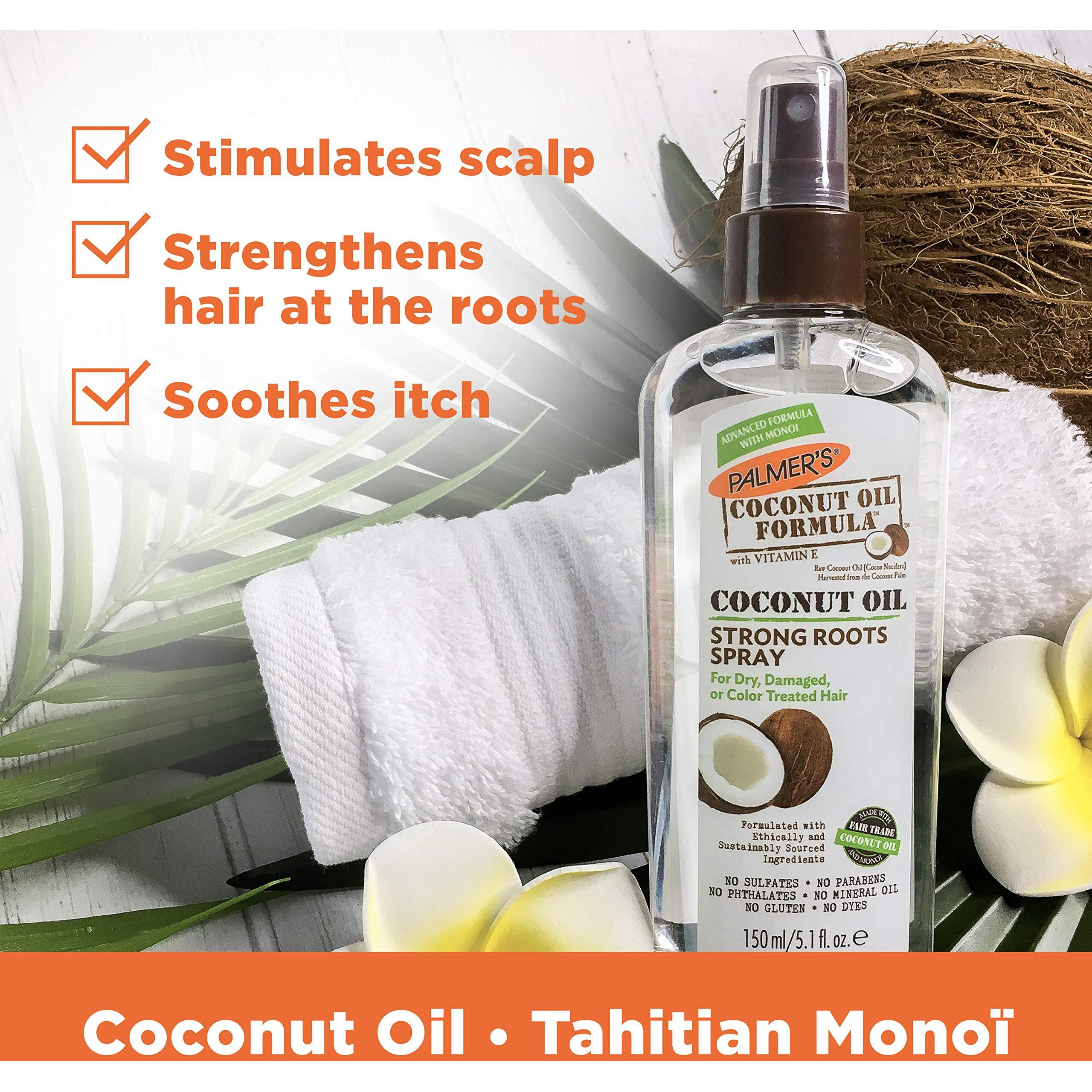 Palmer's Coconut Oil Formula Strong Roots Spray, 5.1 Fl Oz (Pack Of 2) Refreshing Coconut Hair Oil For Strengthening Roots & Soothing Dry Itchy Scalp
