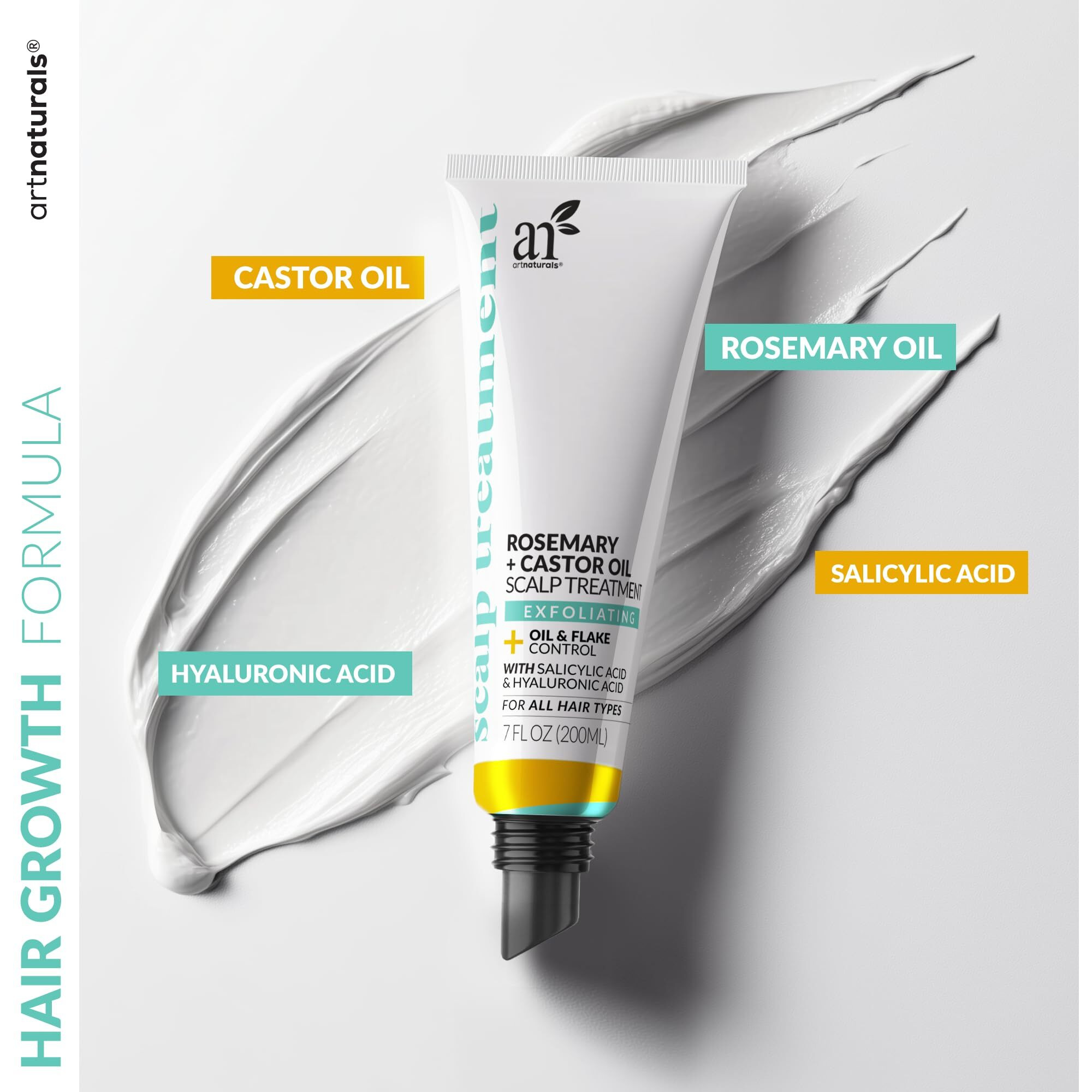 Artnaturals Rosemary + Castor Oil Scalp Treatment- Gentle Formula For Sensitive Scalps, Reduces Flakiness & Supports Hair Restoration