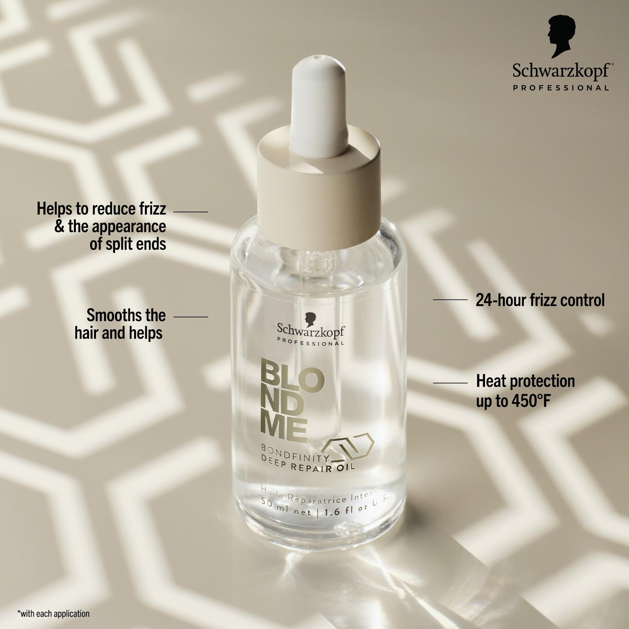Blondme Bondfinity Deep Repair Oil For Blonde Hair | Reduces Frizz | Heat Protection | Prevents Breakage |For Blonde, Lightened, & Grey Hair, 1.6 Fl Oz