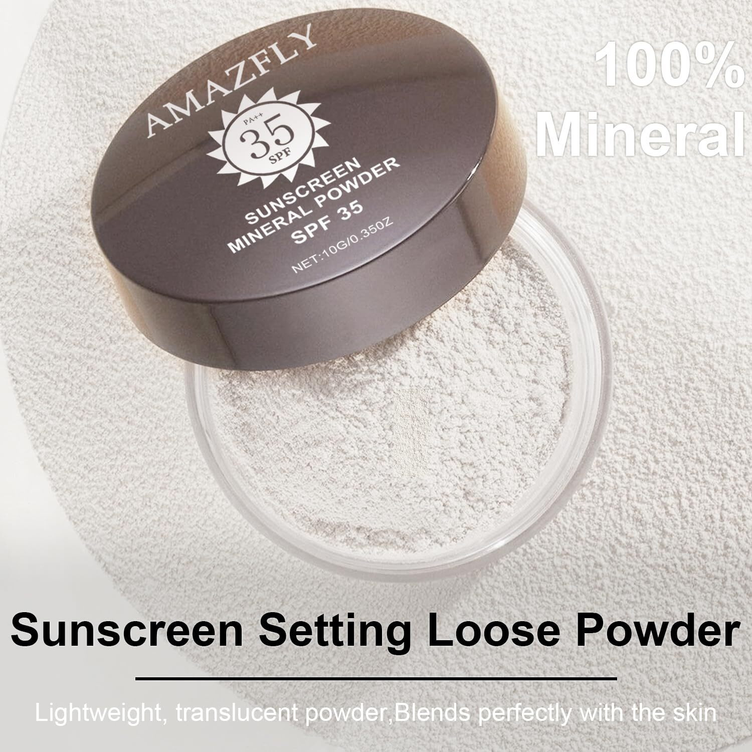 Mineral Setting Powder, Spf 35, Talc-Free Lightweight Loose Powder For A Smooth & Matte Finish - Oil Free, Skin-Improving Mineral Blurring Finishing Powder (03 White Setting Makeup)