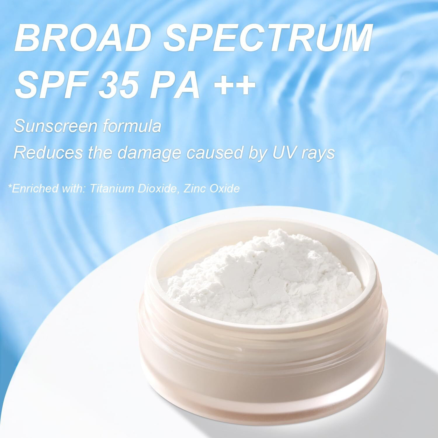 Mineral Setting Powder, Spf 35, Talc-Free Lightweight Loose Powder For A Smooth & Matte Finish - Oil Free, Skin-Improving Mineral Blurring Finishing Powder (03 White Setting Makeup)