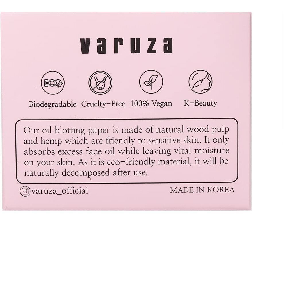 [Varuza] Biodegradation Natural Hemp Face Oil Blotting Paper With Mirror Case And Refills (400 Count (With Mirror Case), Hemp)