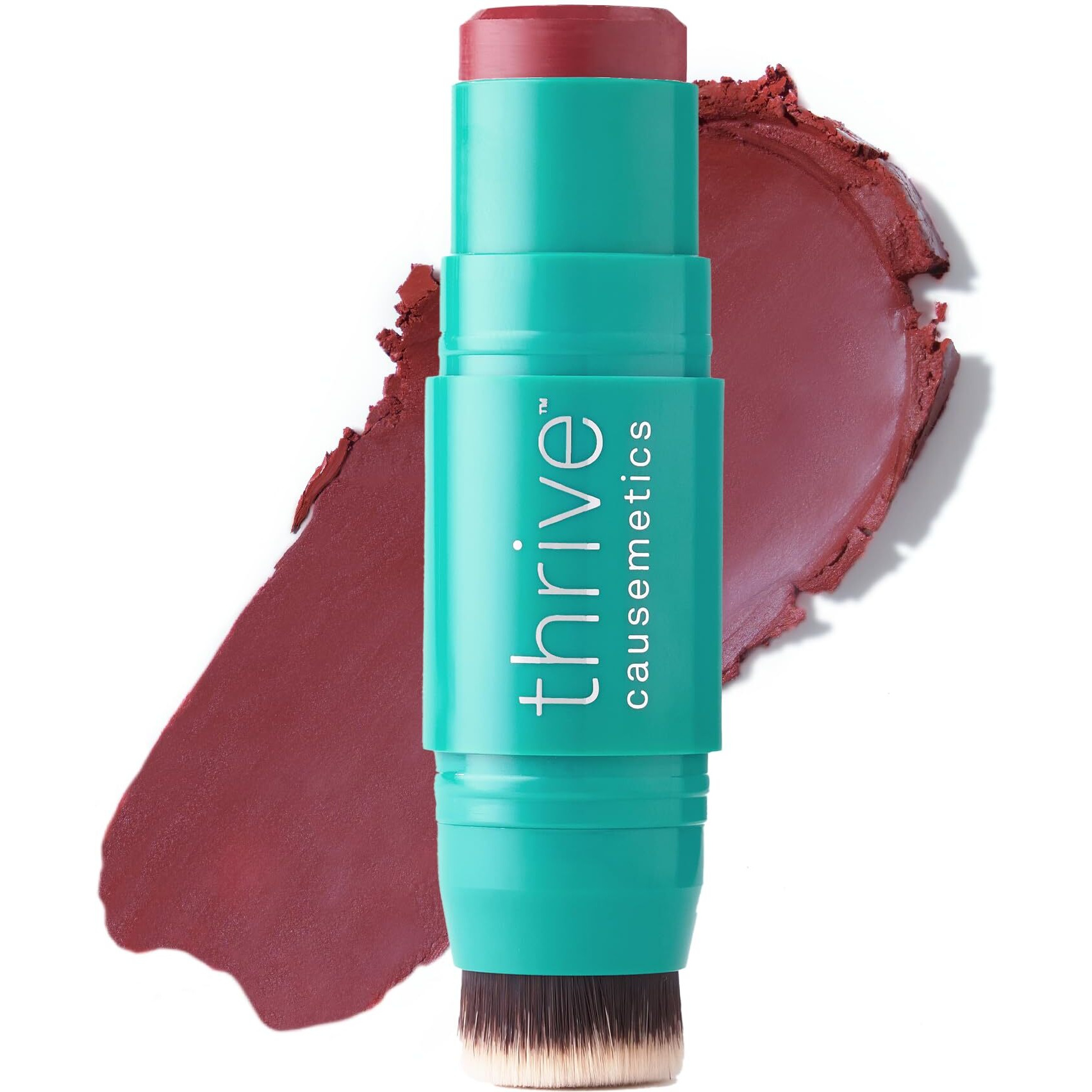 Thrive Causemetics Triple Threat Color Stick Cream Blush Stick With Vitamin E, Evening Primrose Oil, Waterproof Smudge Proof Face Makeup Formula, Tessa (Berry Matte)