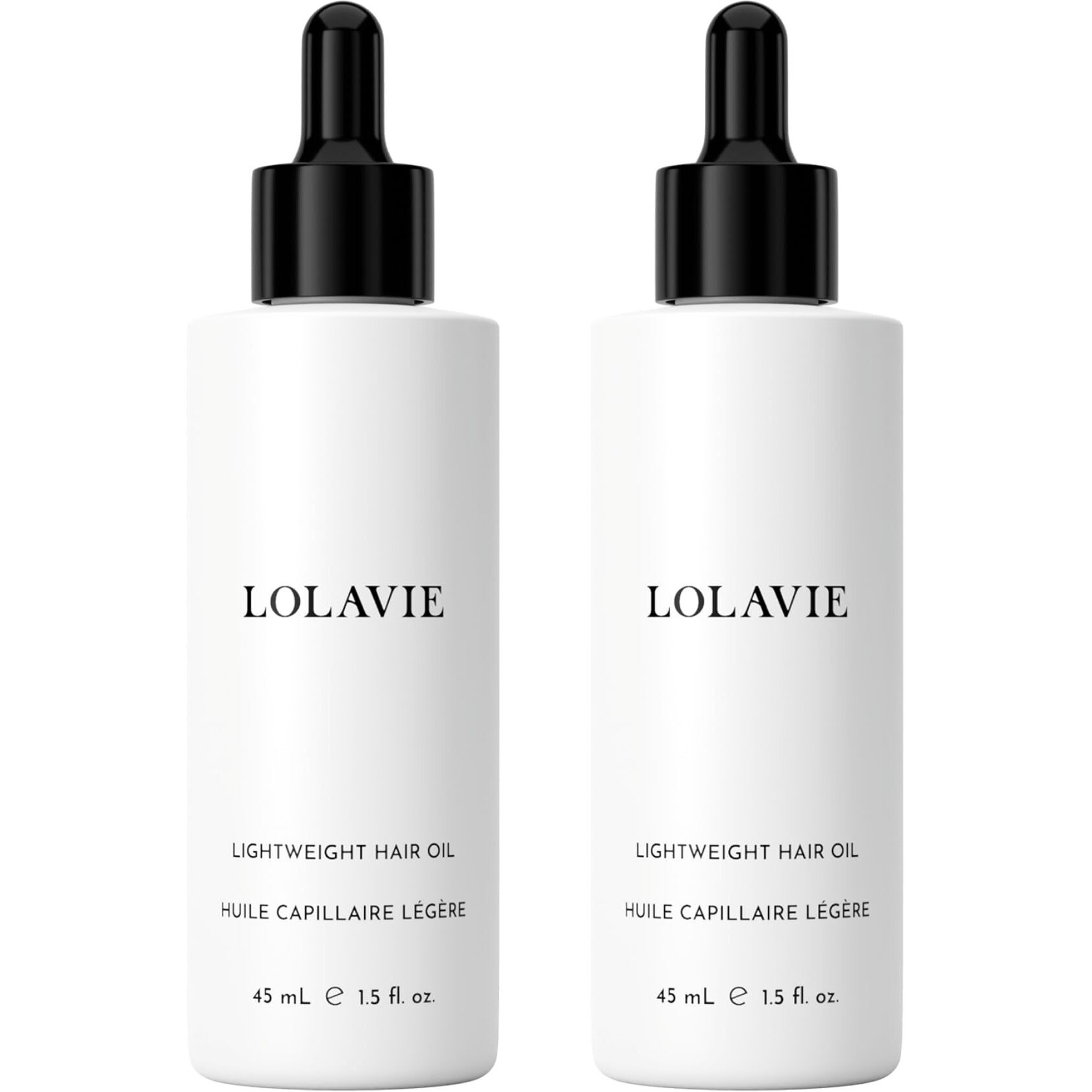 Lolavie Lightweight Hair Oil - 1.5 Oz, 2 Pack - Delivers Weightless Shine, Reduces Frizz & Smooths Split Ends - Color Safe - All Hair Types For Wet & Dry Styling
